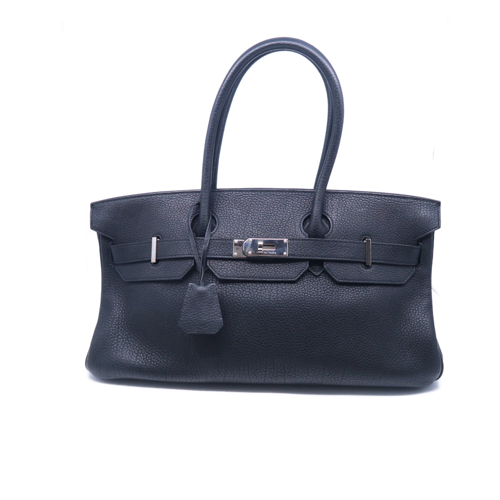 HERMES Togo皮革Shoulder Birkin銀扣肩背袋黑色