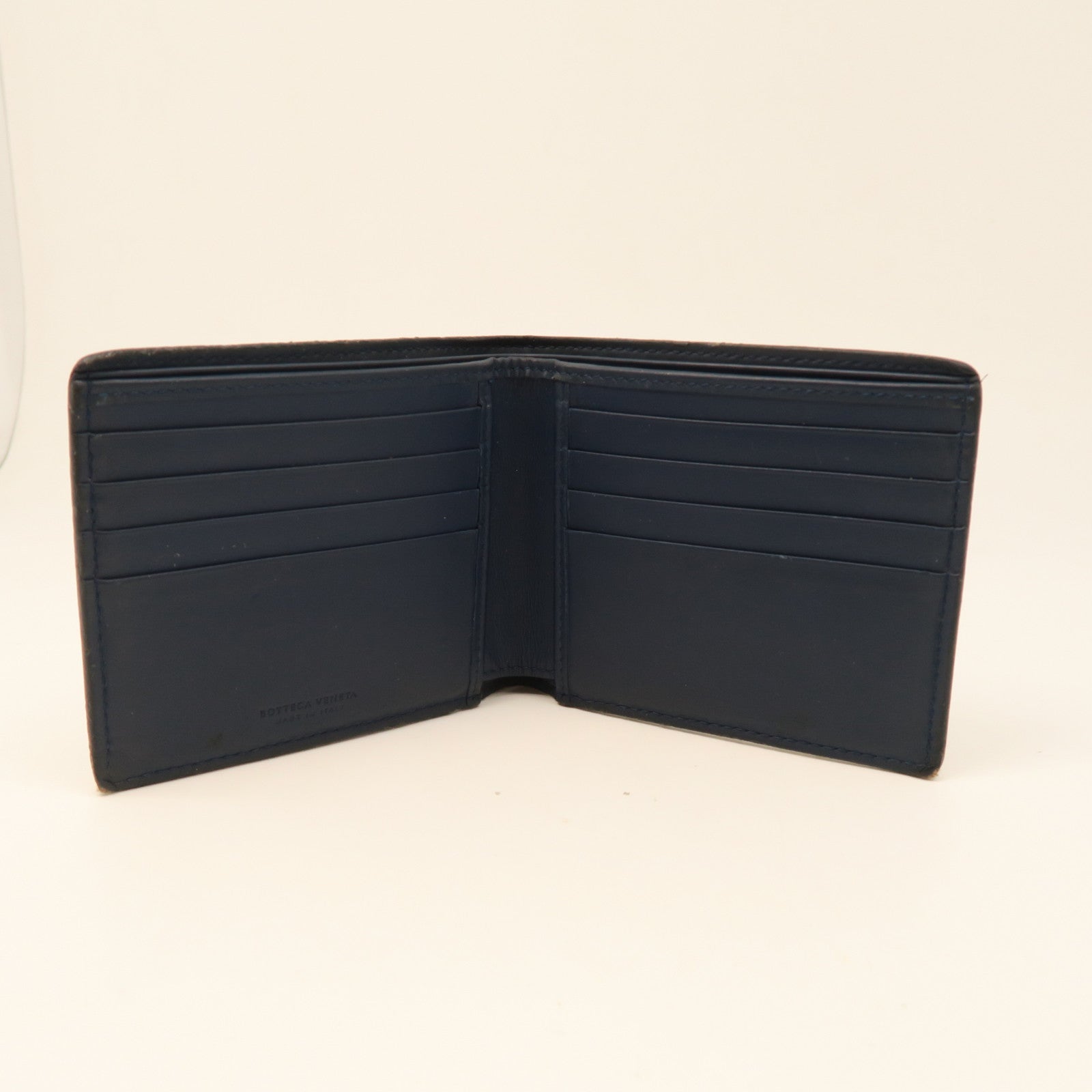 BOTTEGA VENETA Sheepskin Leather Wallet Blue