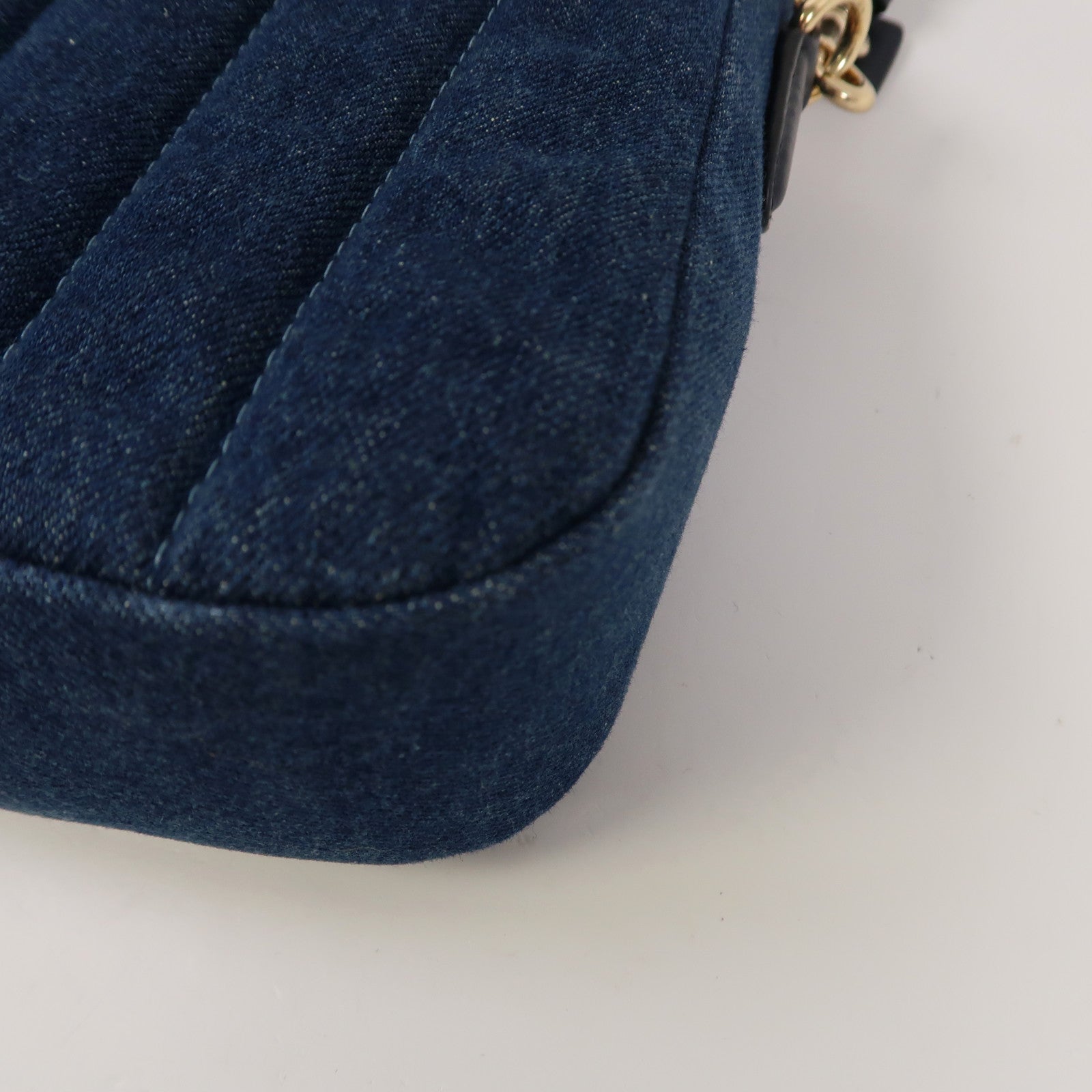 COACH 牛仔布Shoulder Bag金扣手挽肩背兩用袋藍色/黑色