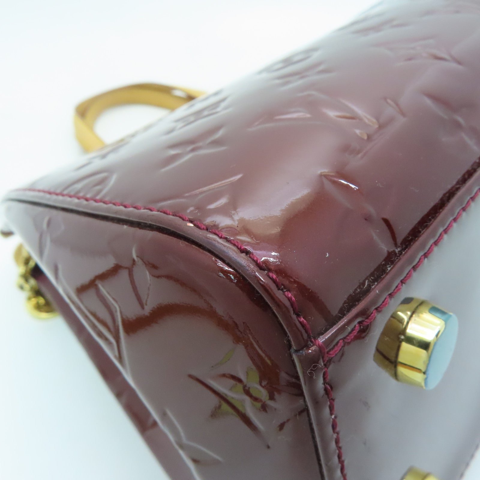 LOUIS VUITTON Monogram Vernis Brea MM Gold Buckle Hand Shoulder Dual-purpose Bag Wine Red