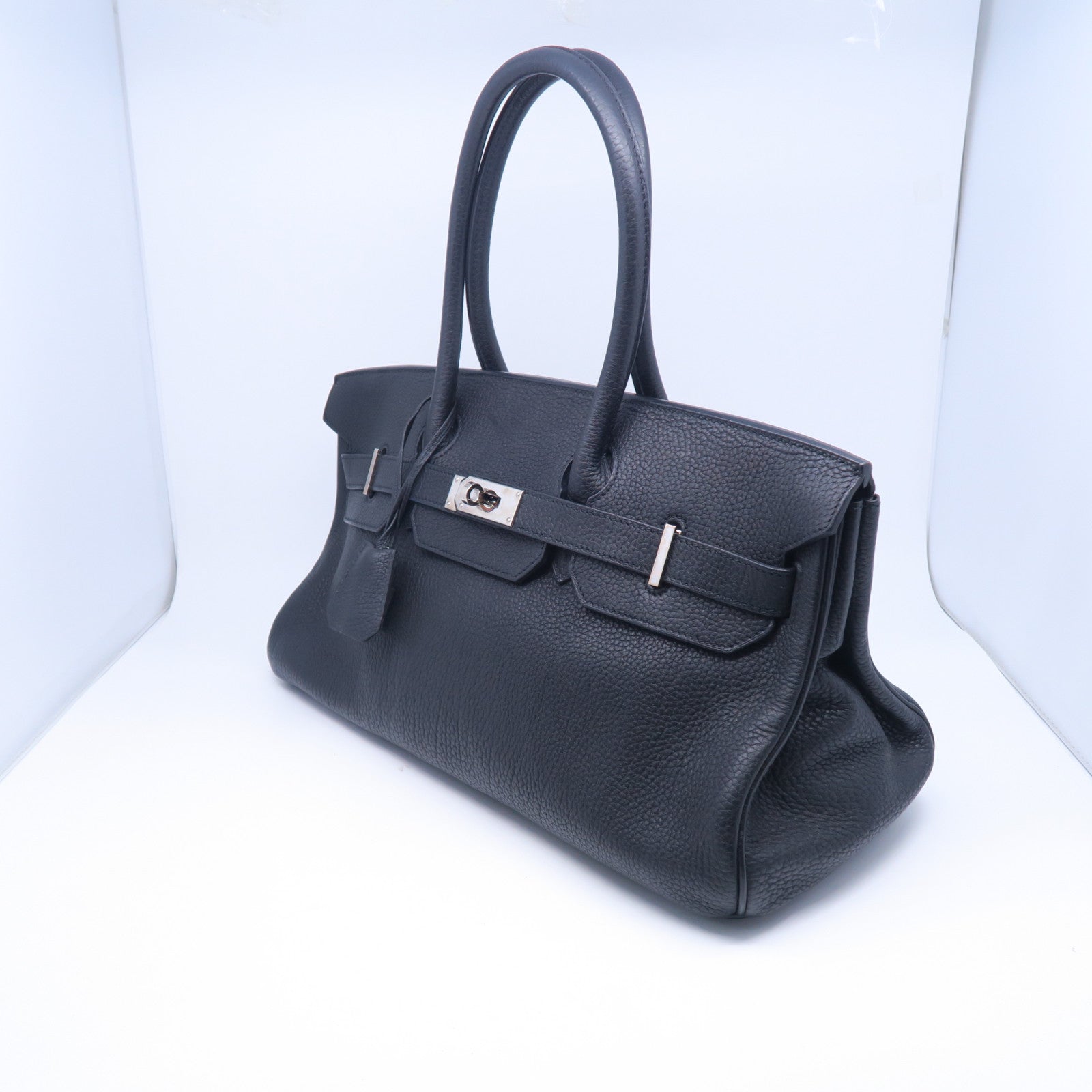 HERMES Togo皮革Shoulder Birkin銀扣肩背袋黑色