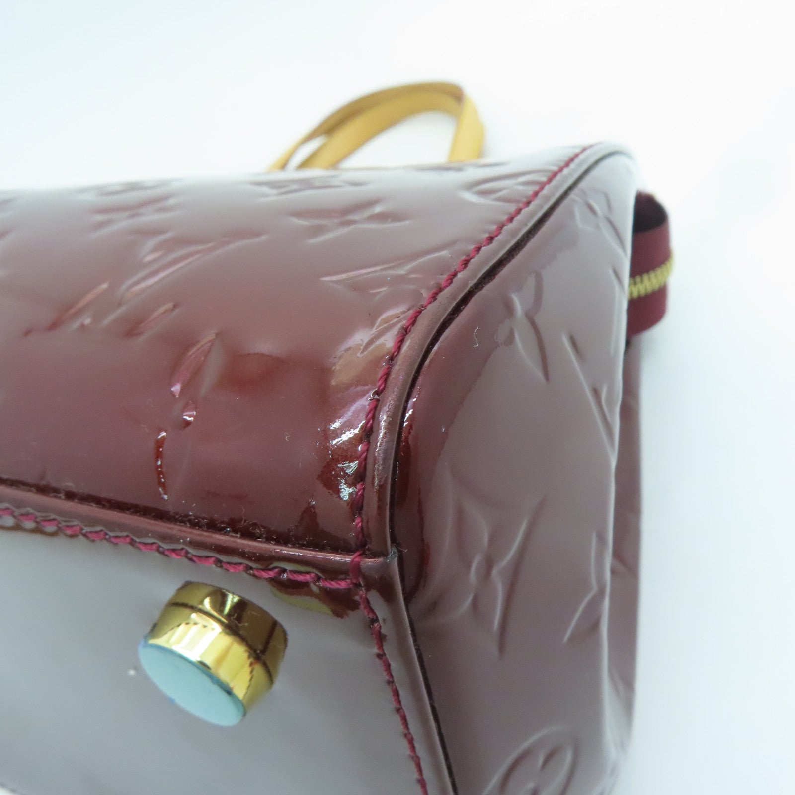 LOUIS VUITTON Monogram Vernis Brea MM Gold Buckle Hand Shoulder Dual-purpose Bag Wine Red