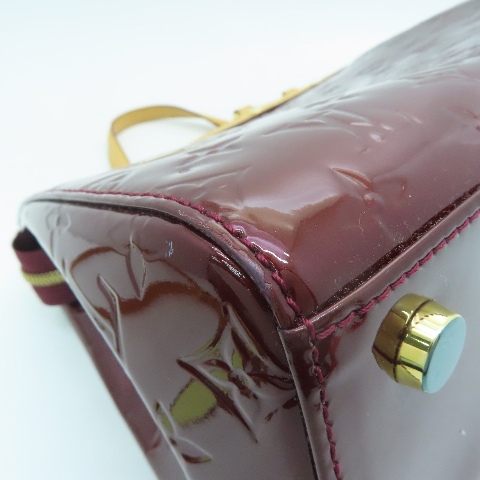 LOUIS VUITTON Monogram Vernis Brea MM Gold Buckle Hand Shoulder Dual-purpose Bag Wine Red