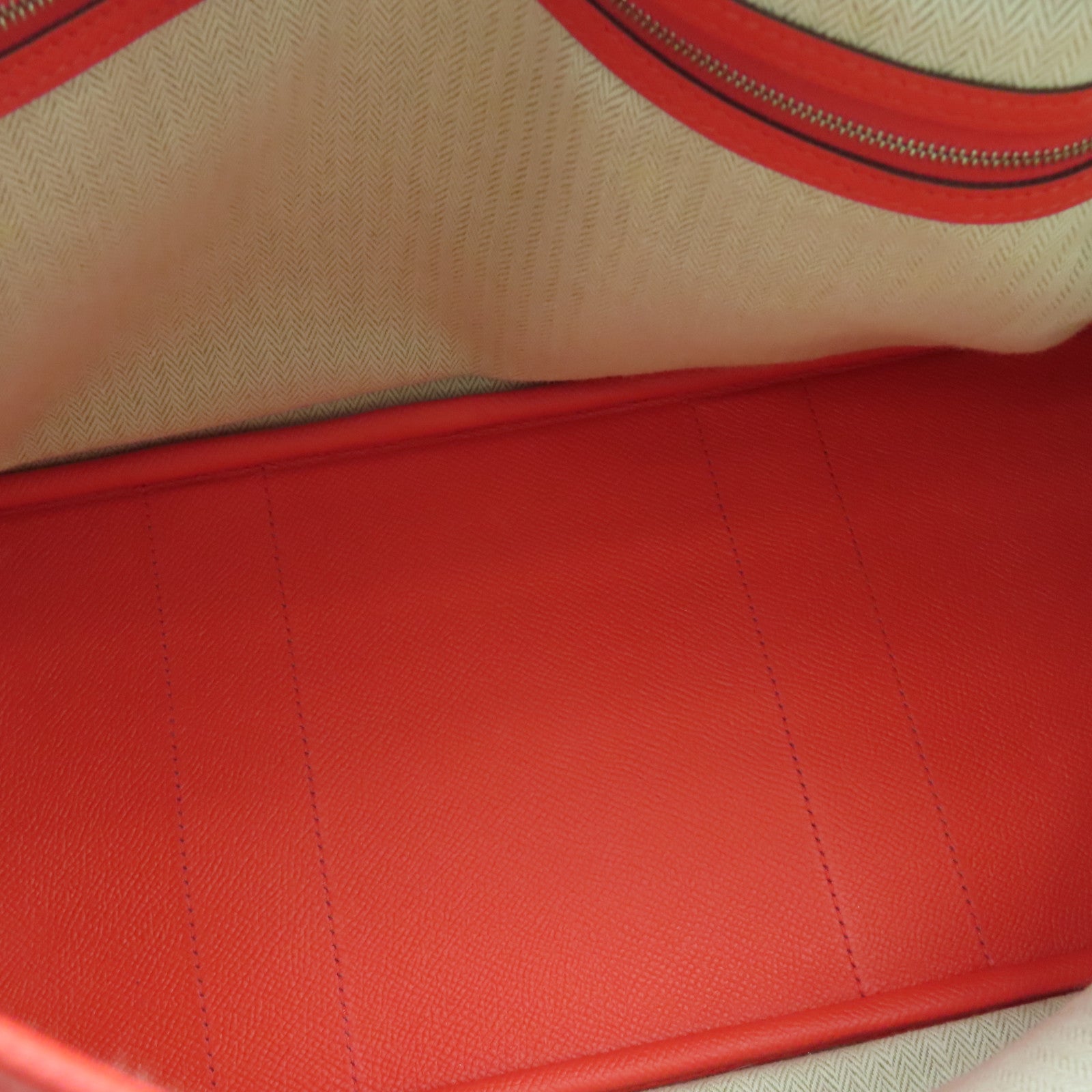 HERMES Veau Epsom皮革GardenParty PM銀扣手挽袋糖果紅色