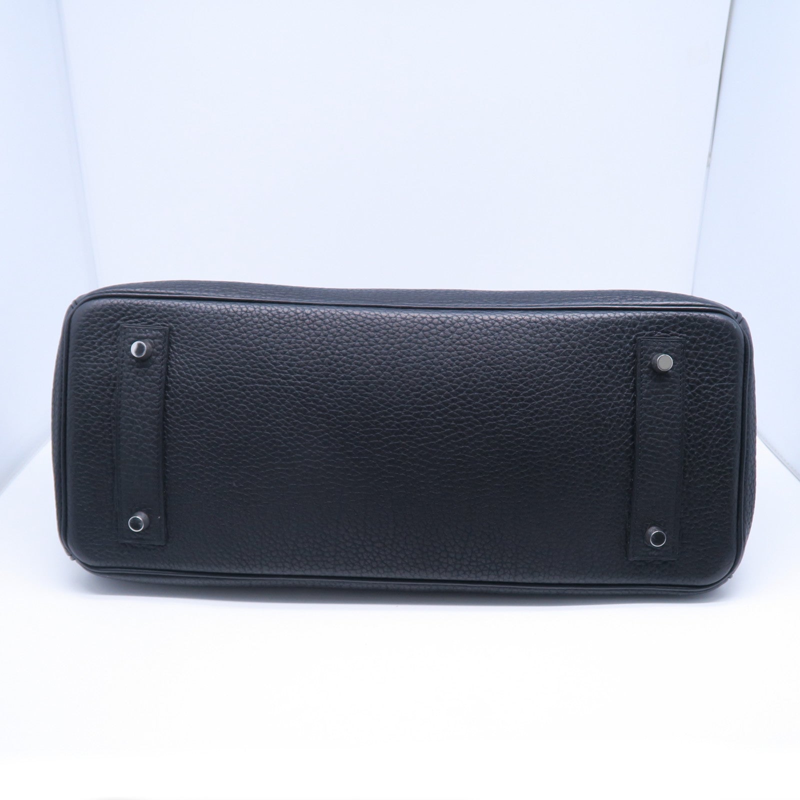 HERMES Togo皮革Shoulder Birkin銀扣肩背袋黑色