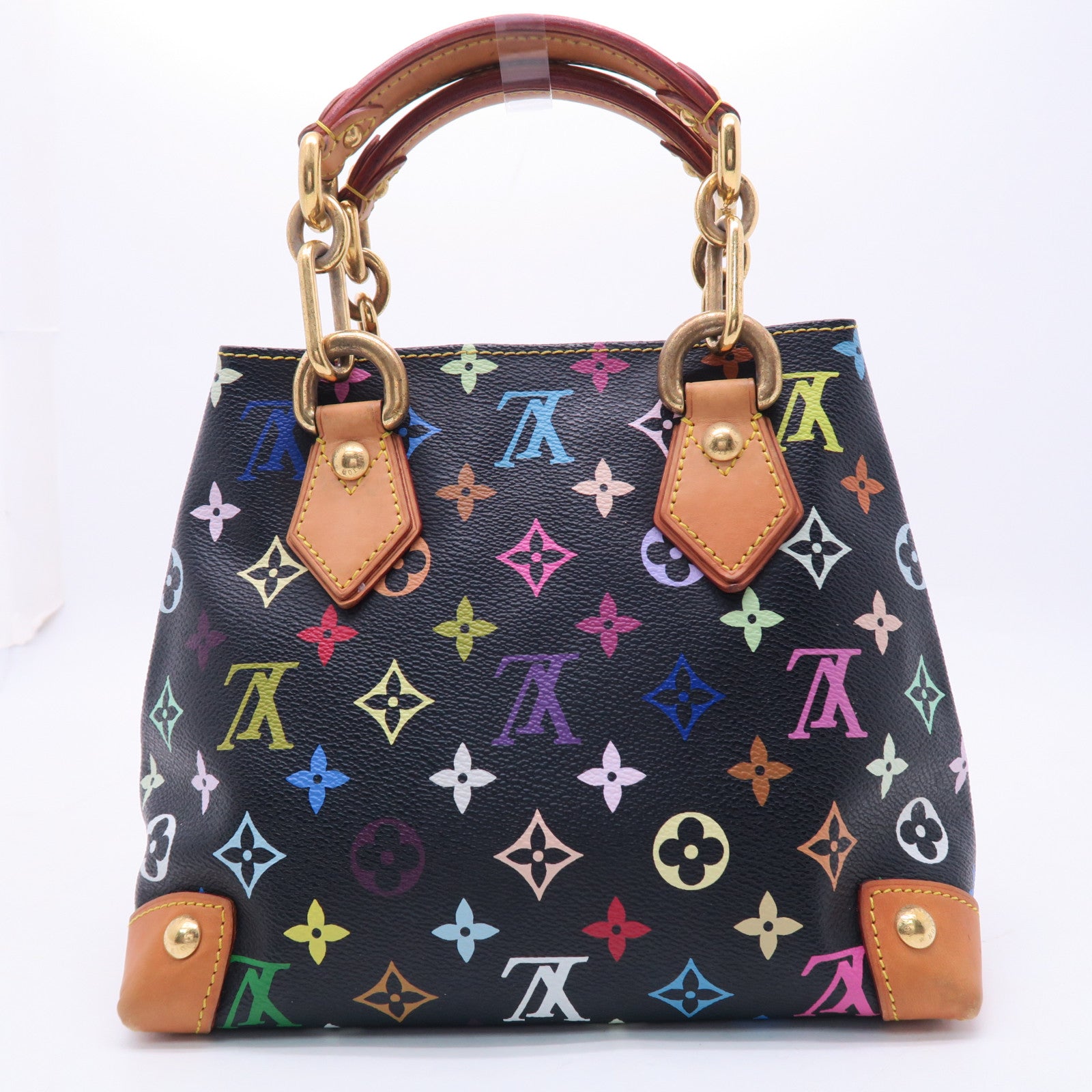 LOUIS VUITTON Monogram Multicolore Audra金扣手挽袋黑色