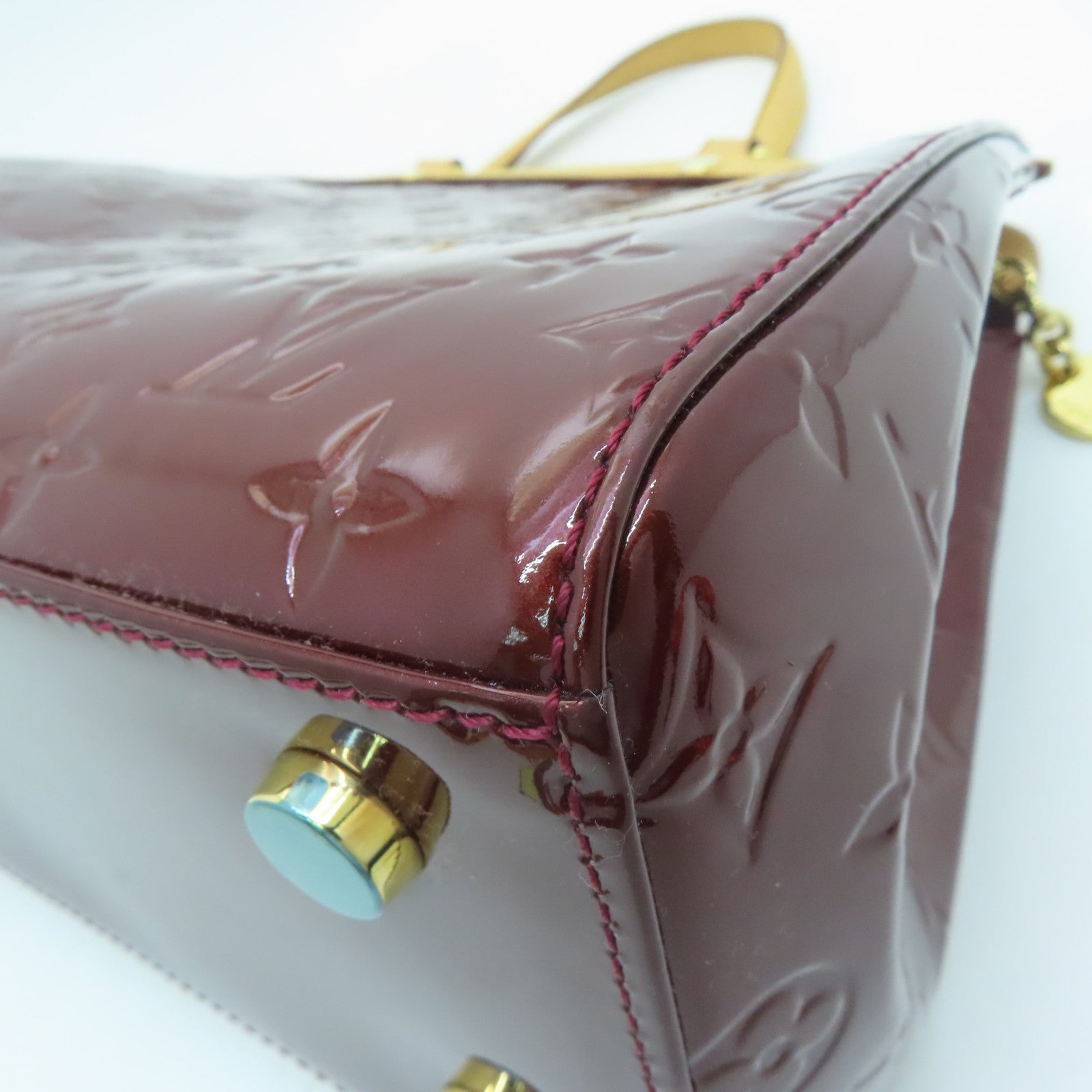LOUIS VUITTON Monogram Vernis Brea MM Gold Buckle Hand Shoulder Dual-purpose Bag Wine Red