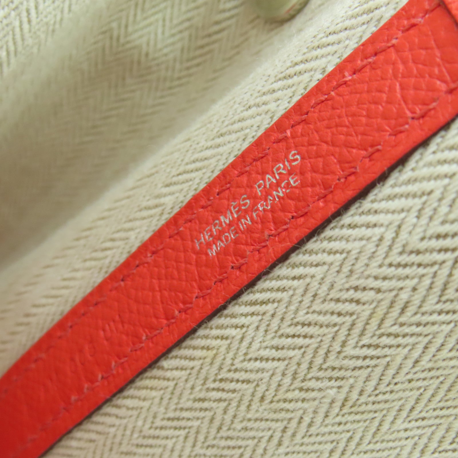 HERMES Veau Epsom皮革GardenParty PM銀扣手挽袋糖果紅色