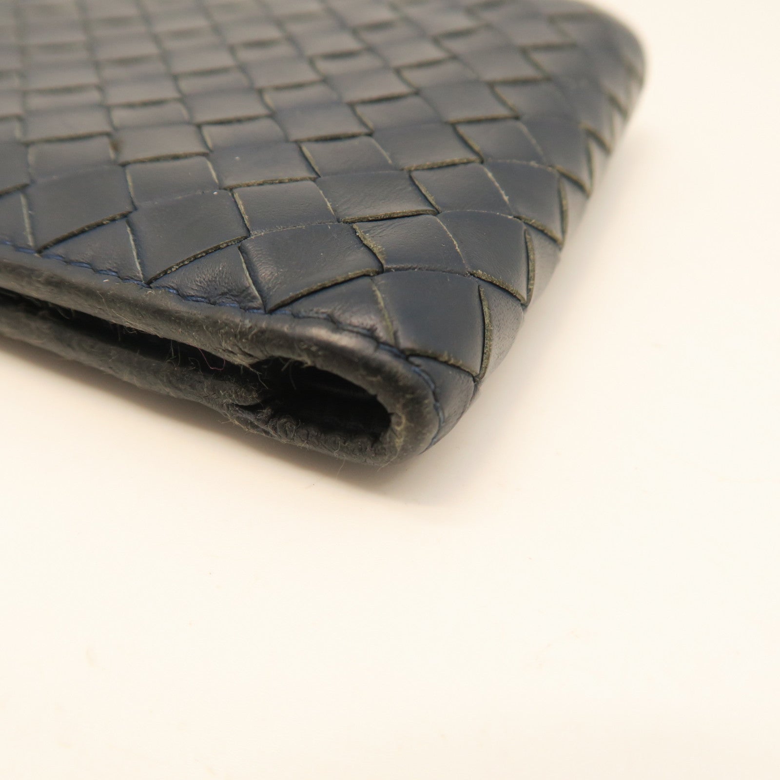 BOTTEGA VENETA Sheepskin Leather Wallet Blue