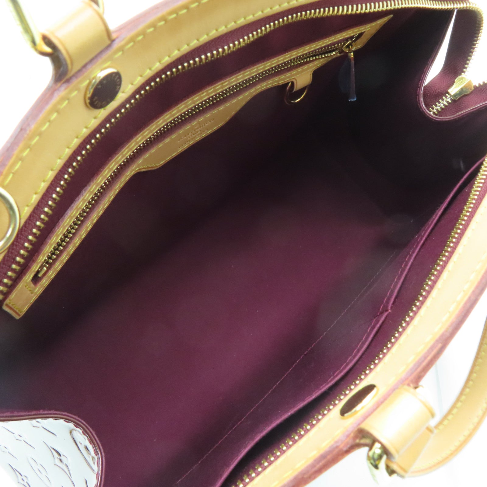 LOUIS VUITTON Monogram Vernis Brea MM Gold Buckle Hand Shoulder Dual-purpose Bag Wine Red