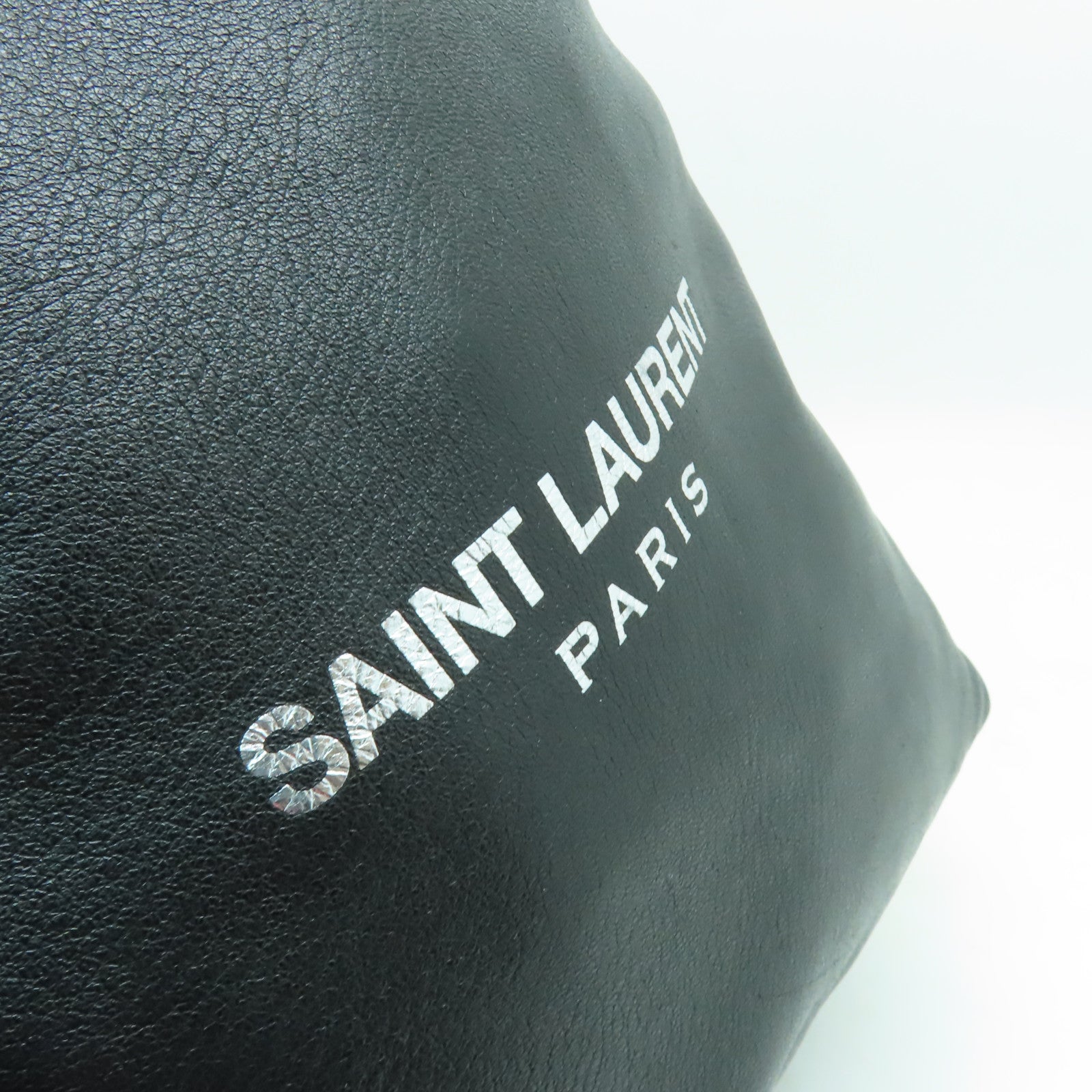 SAINT LAURENT 牛皮皮革Shoulder Bag銀扣鏈帶肩背袋黑色