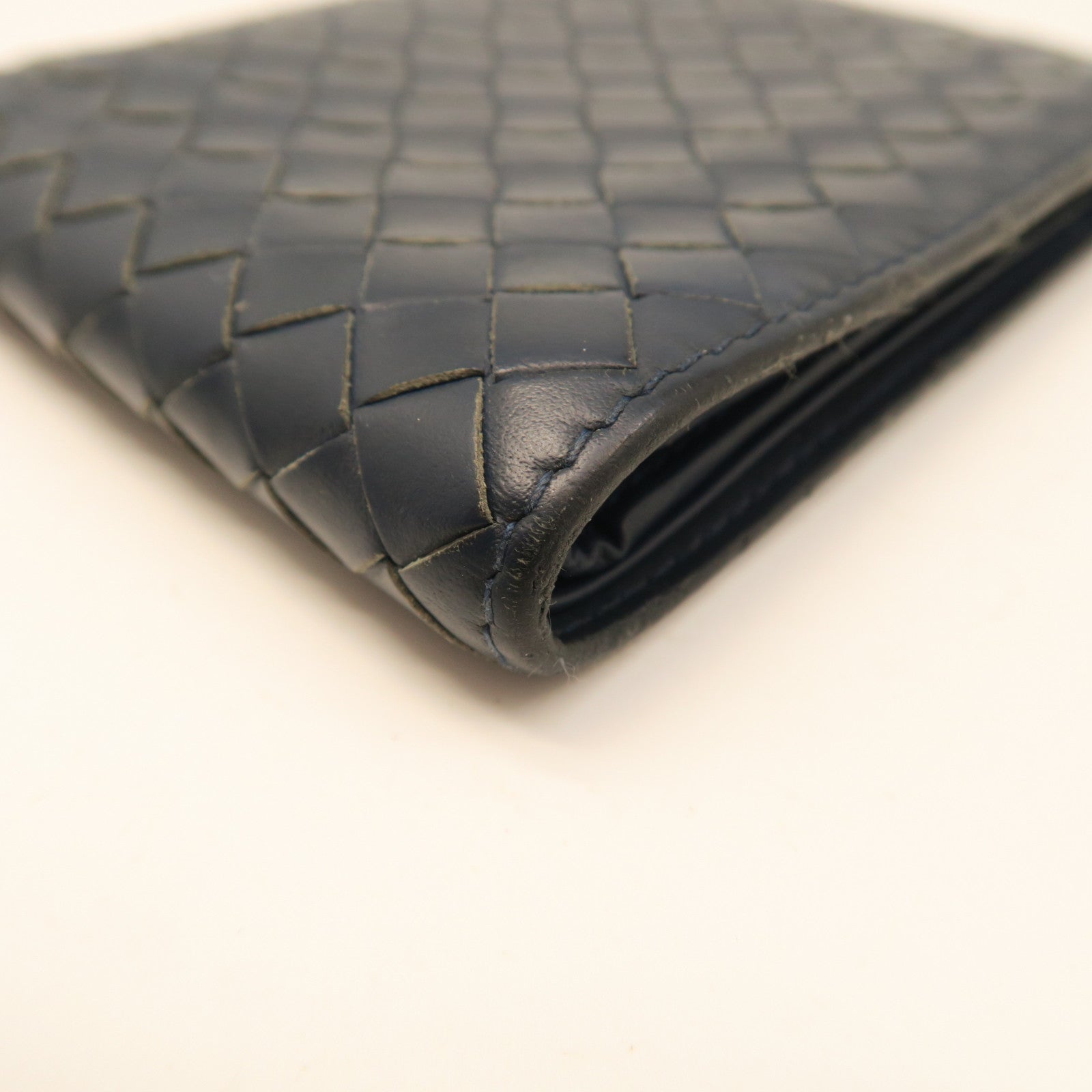 BOTTEGA VENETA Sheepskin Leather Wallet Blue