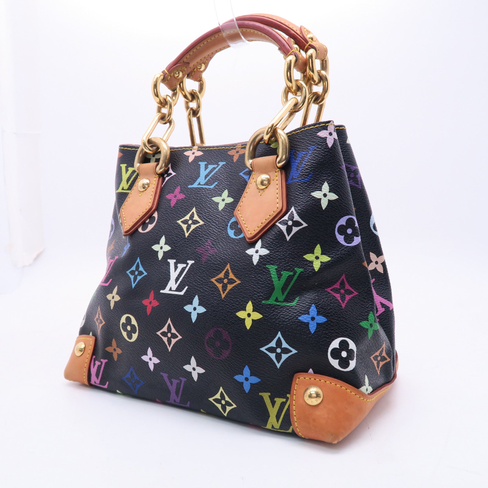 LOUIS VUITTON Monogram Multicolore Audra金扣手挽袋黑色