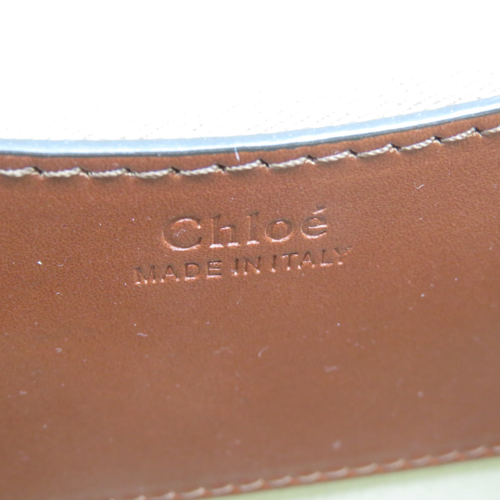 Chloe 牛皮皮革Tess金扣/銀扣手挽肩背兩用袋啡色