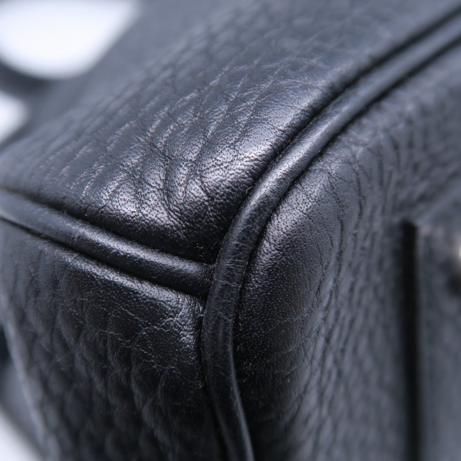 HERMES Togo皮革Shoulder Birkin銀扣肩背袋黑色