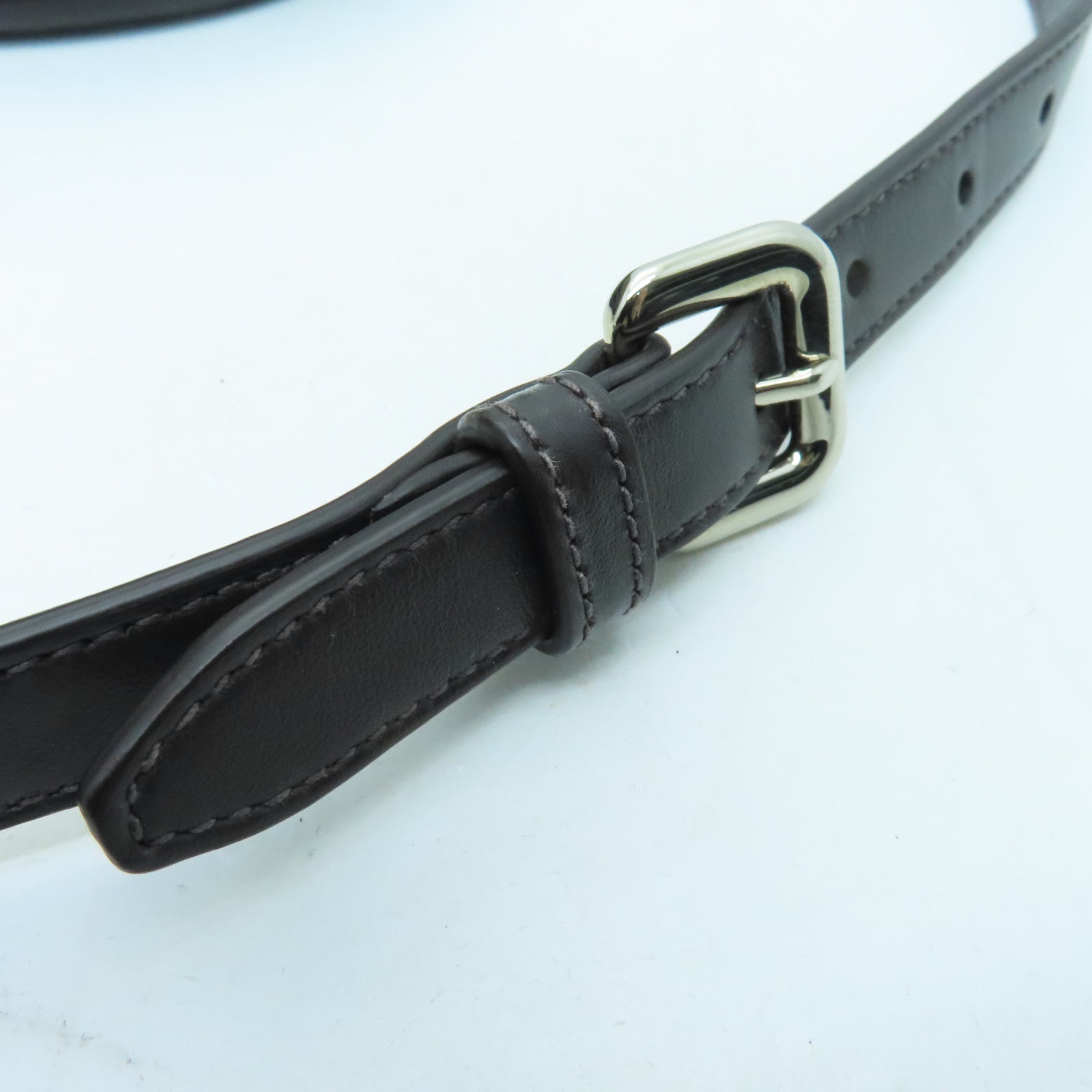 PRADA Nylon 2Way Shoulder Silver Buckle Handle Shoulder Bag Green/Brown
