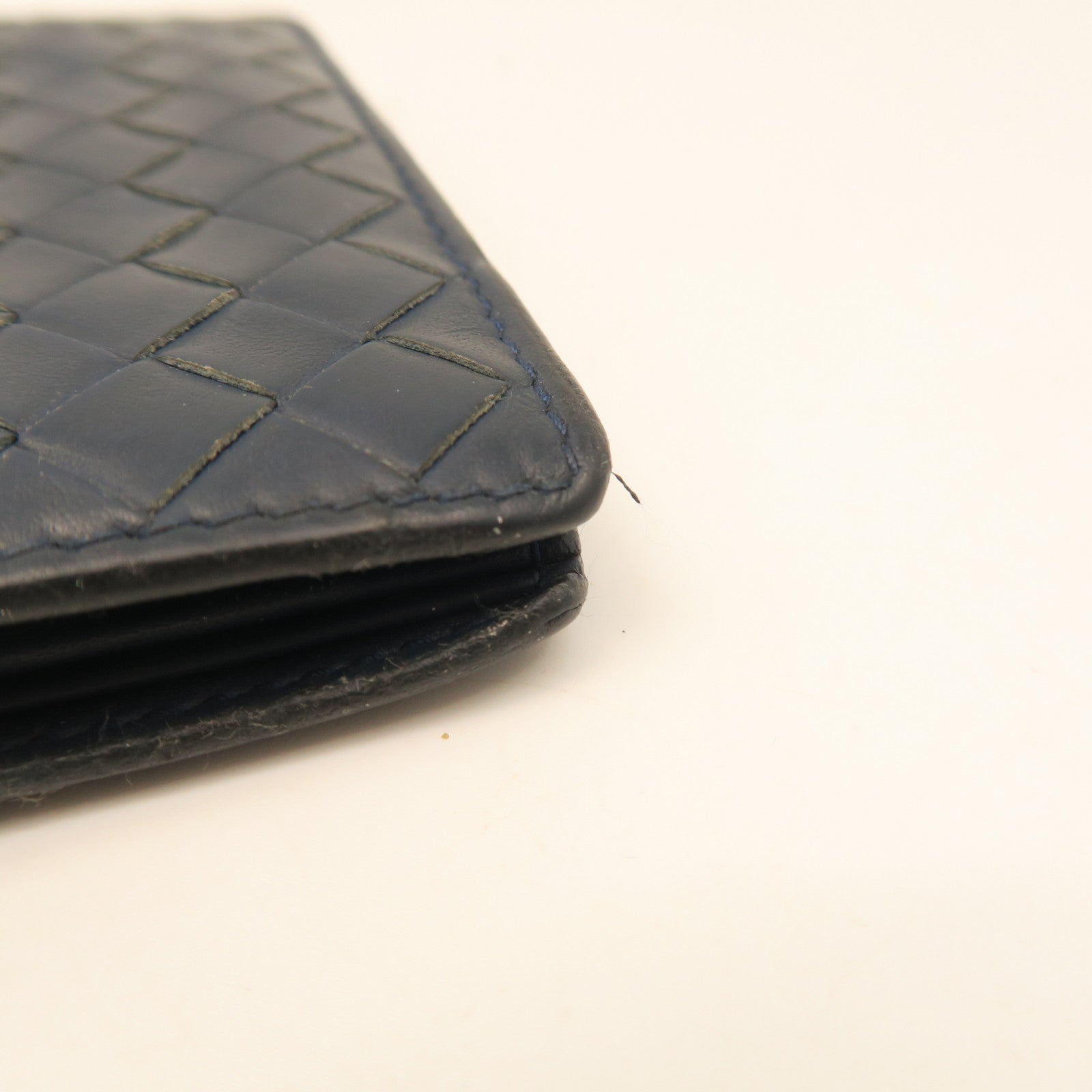 BOTTEGA VENETA Sheepskin Leather Wallet Blue