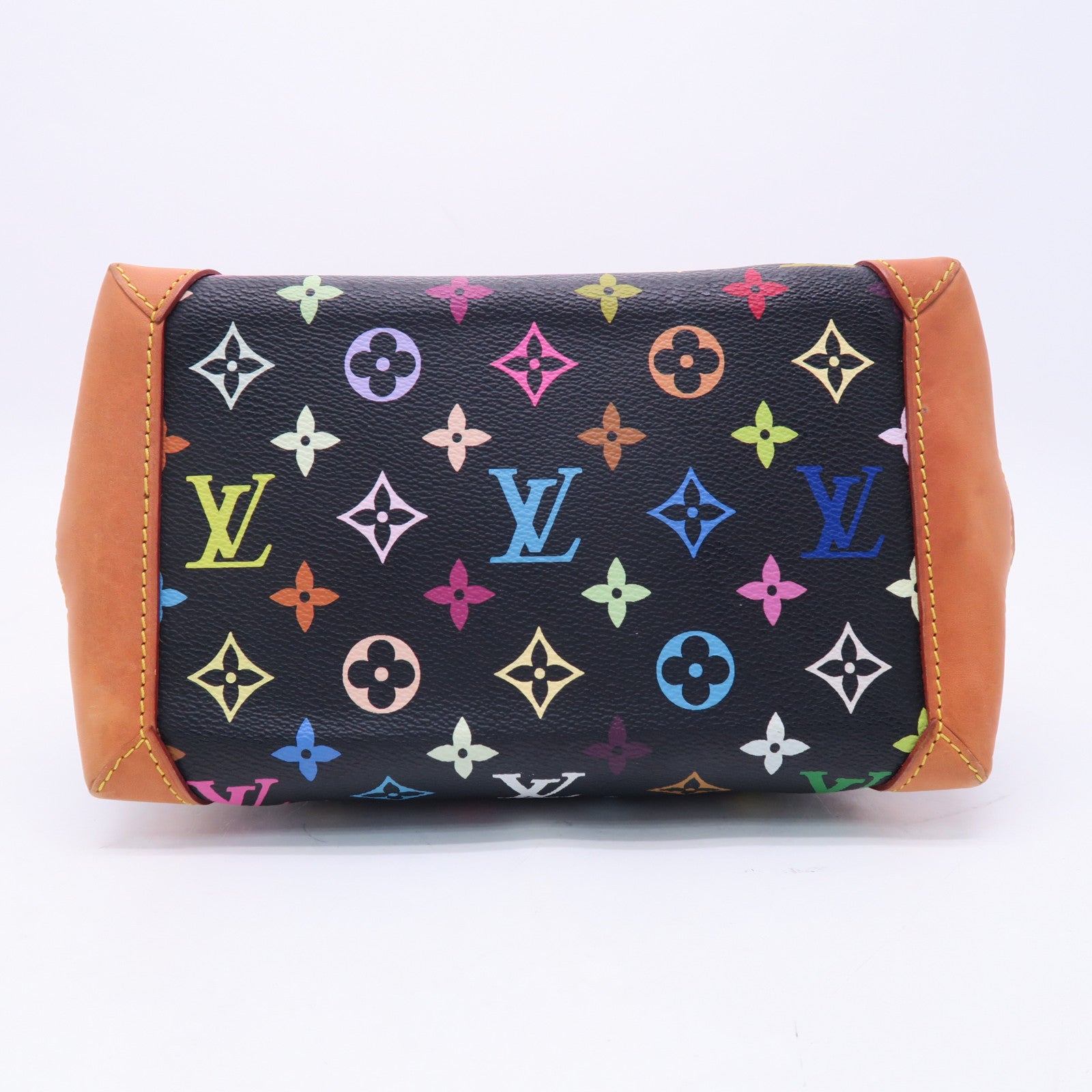LOUIS VUITTON Monogram Multicolore Audra金扣手挽袋黑色
