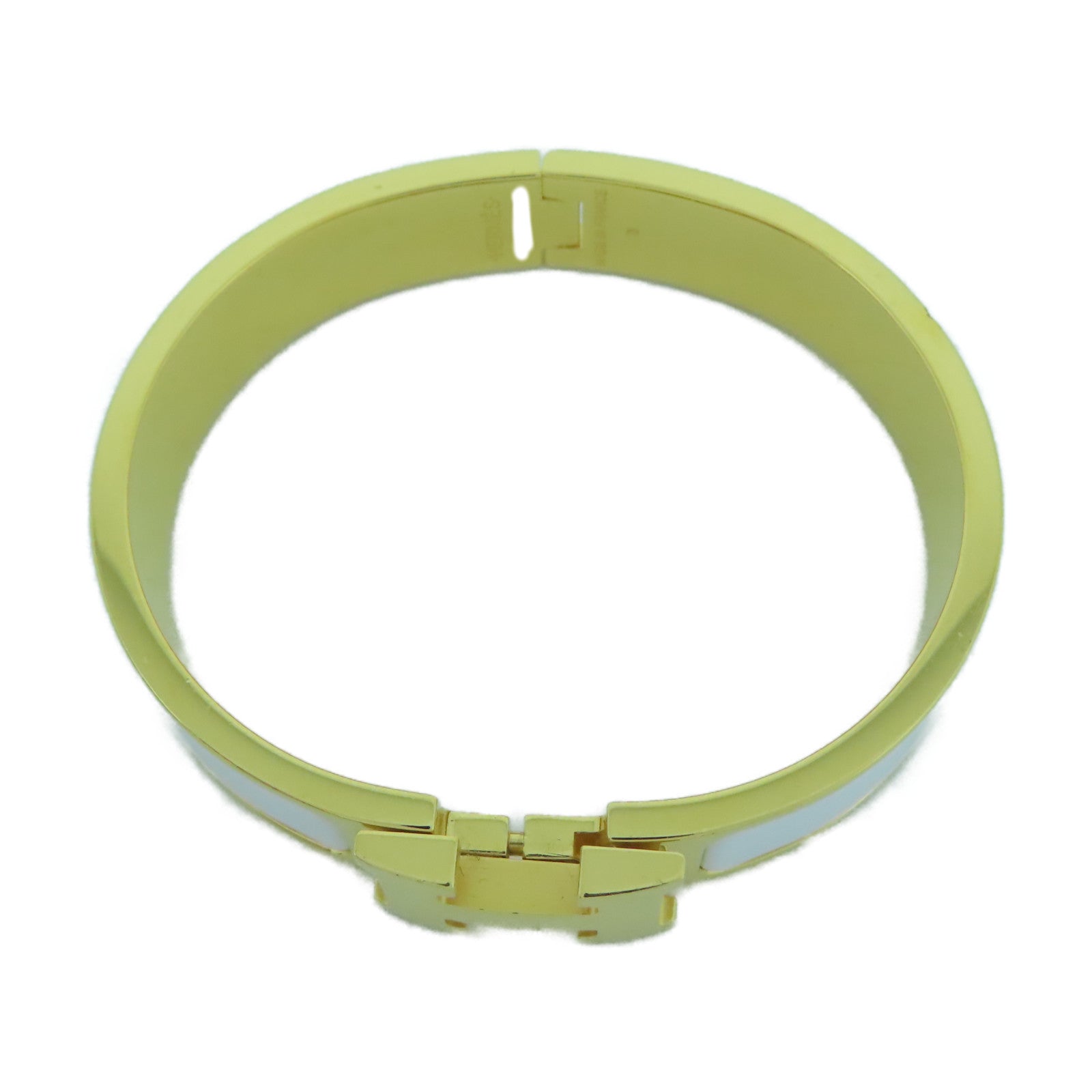 HERMES 金屬Clic-Clac H Bracelet手鐲白色/金色