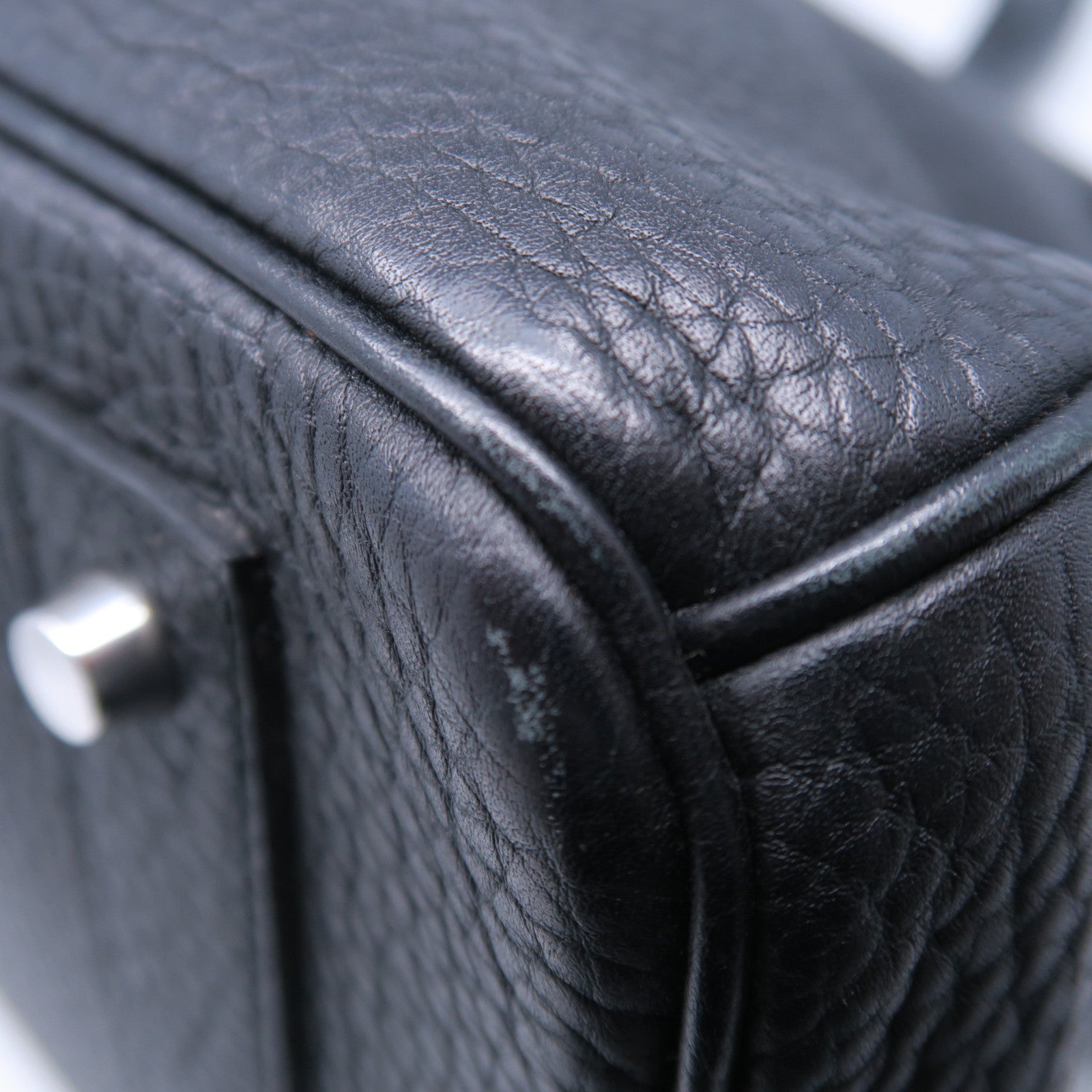 HERMES Togo皮革Shoulder Birkin銀扣肩背袋黑色
