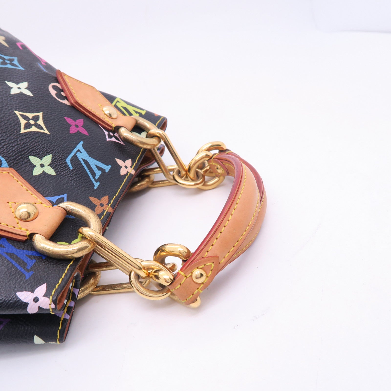 LOUIS VUITTON Monogram Multicolore Audra金扣手挽袋黑色