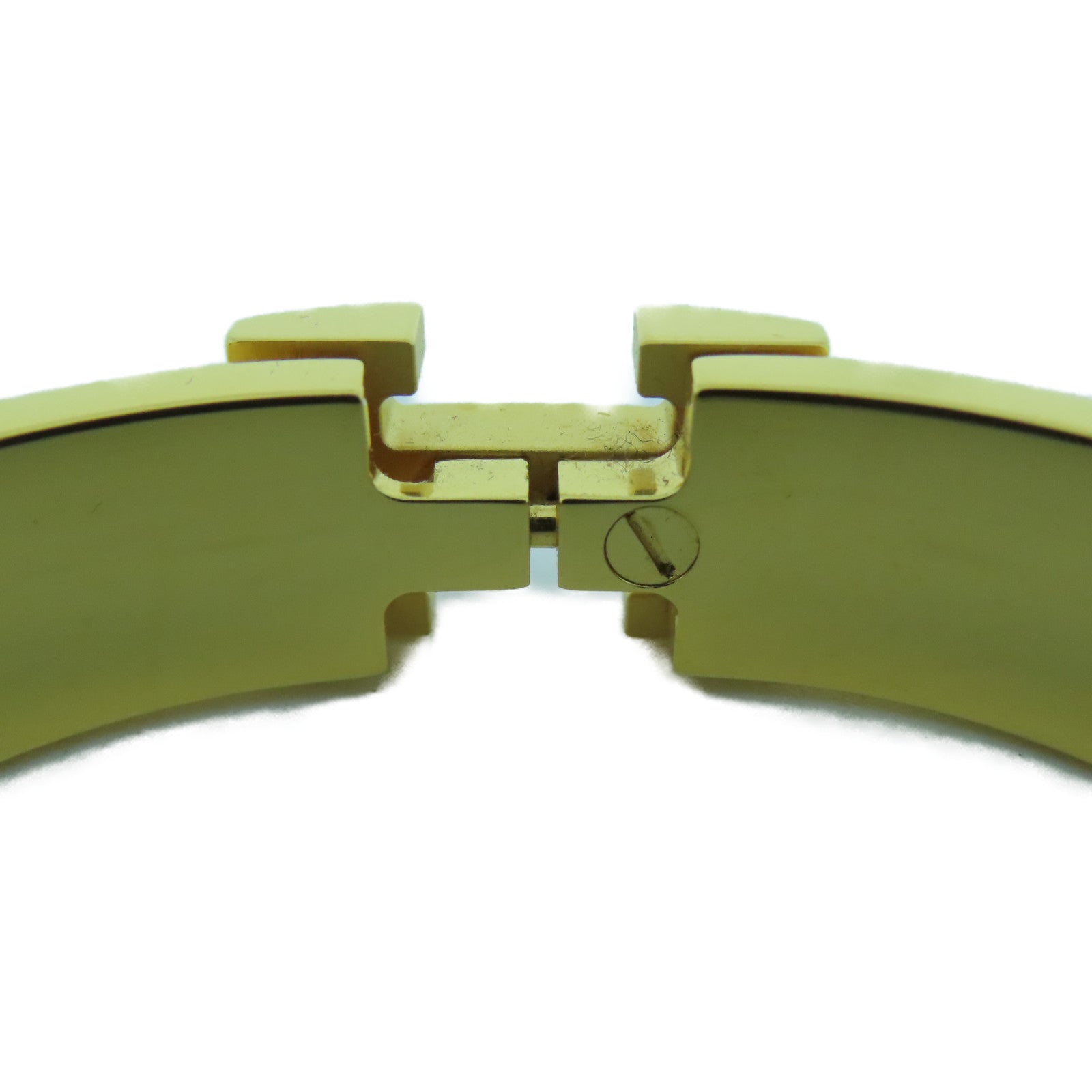 HERMES 金屬Clic-Clac H Bracelet手鐲白色/金色