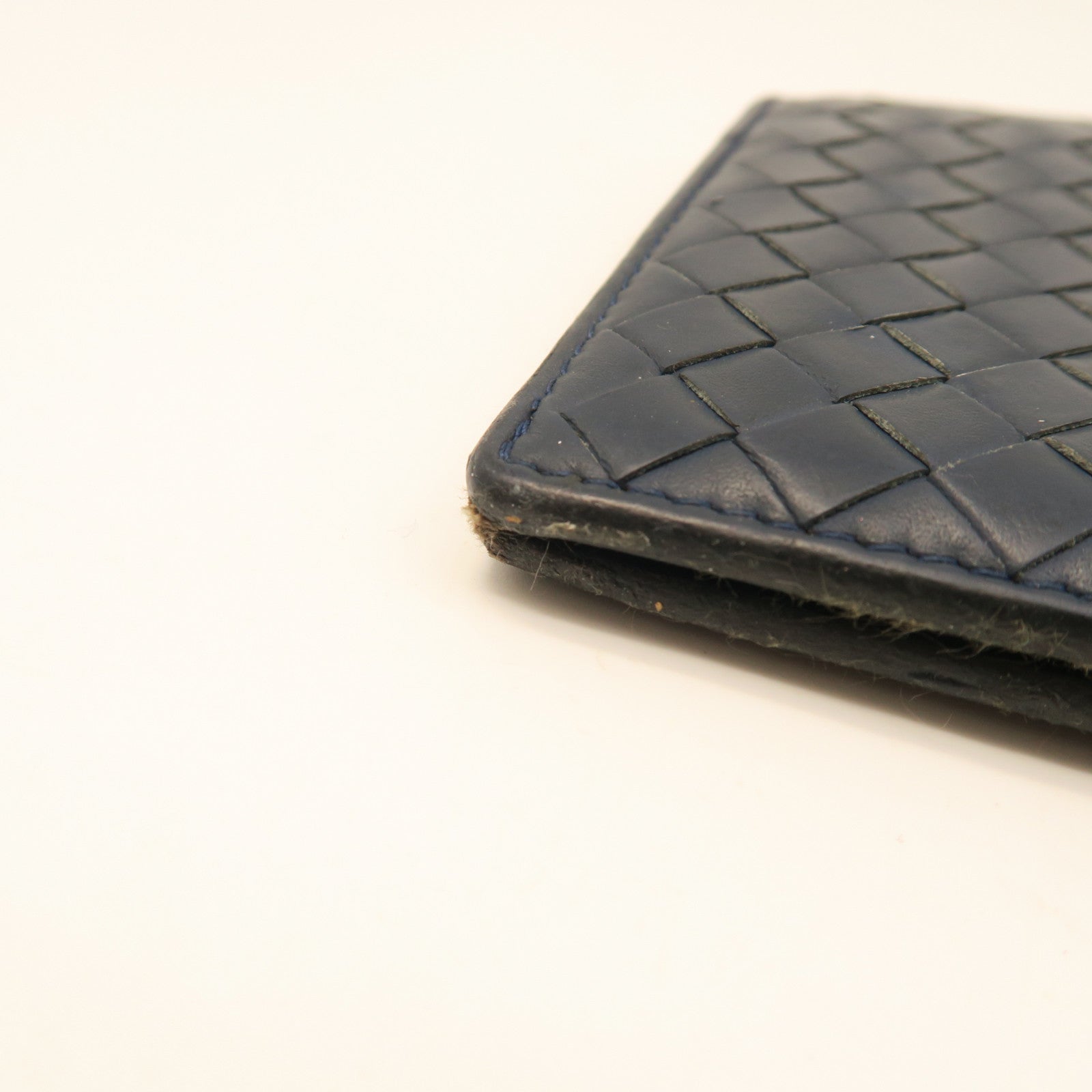 BOTTEGA VENETA Sheepskin Leather Wallet Blue