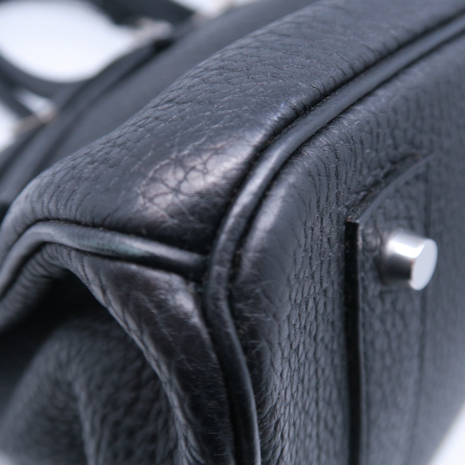 HERMES Togo皮革Shoulder Birkin銀扣肩背袋黑色