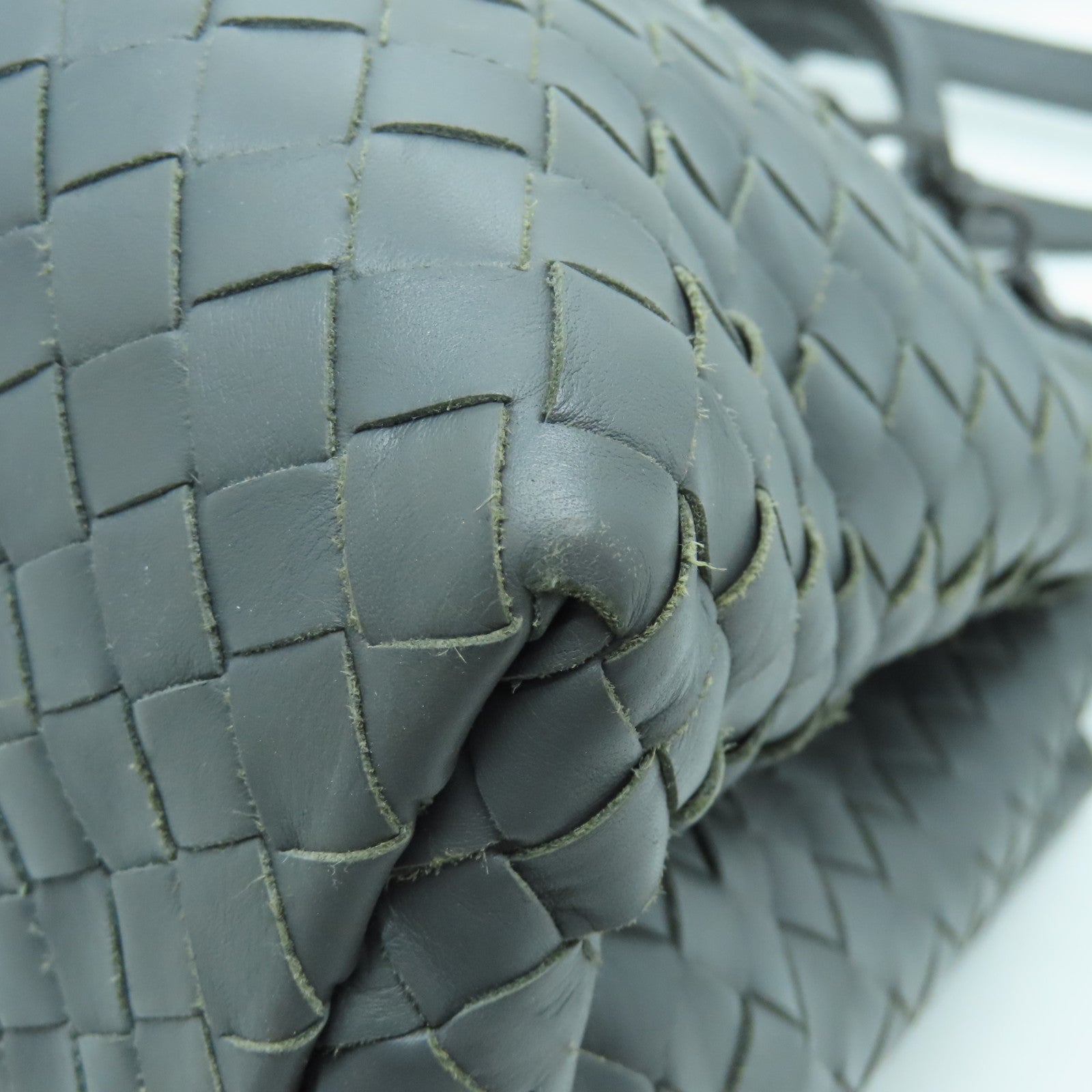 BOTTEGA VENETA 織紋皮革2 Way Shoulder手挽肩背兩用袋灰色
