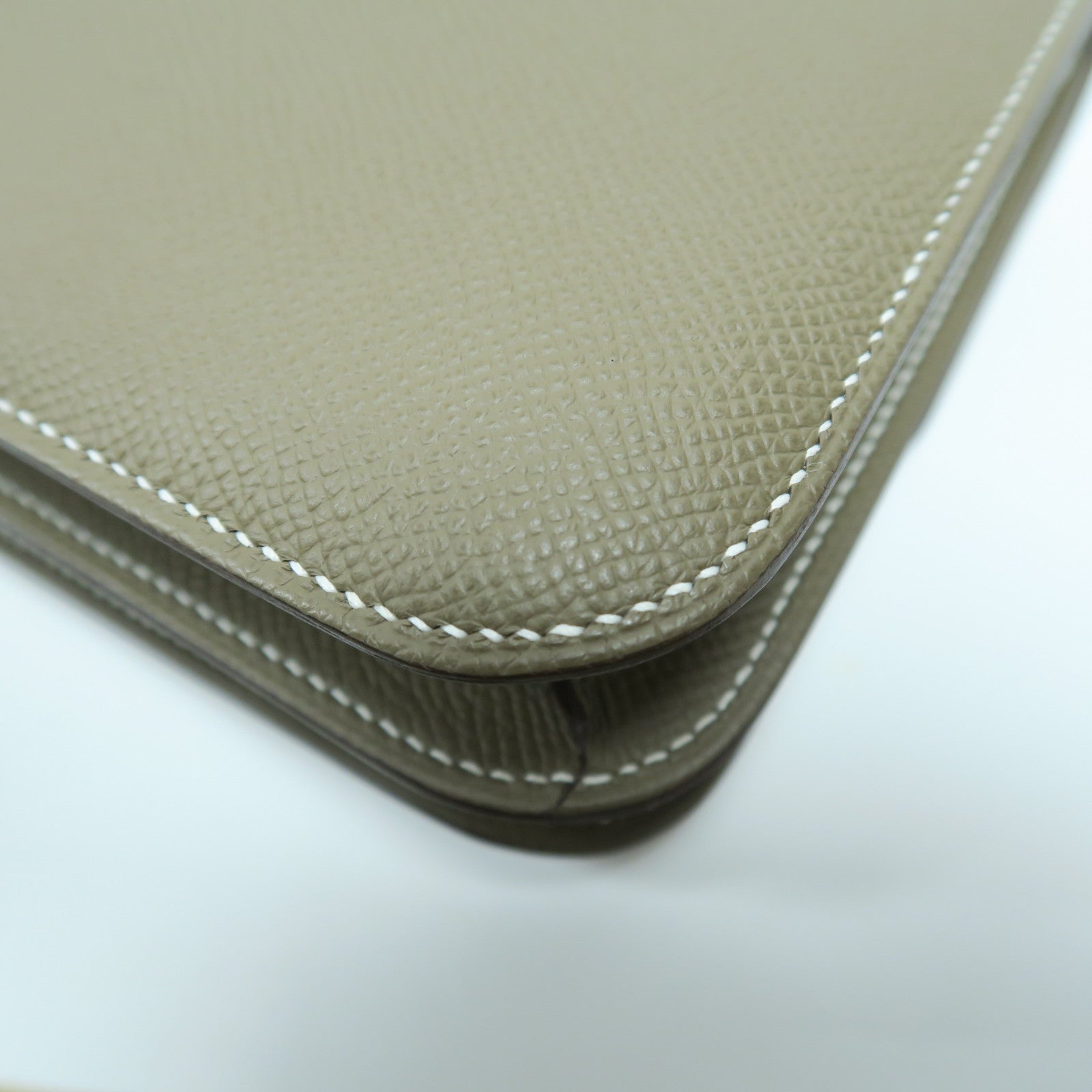 HERMES Epsom皮革Constance Mini金扣肩背袋Etoupe大象灰色