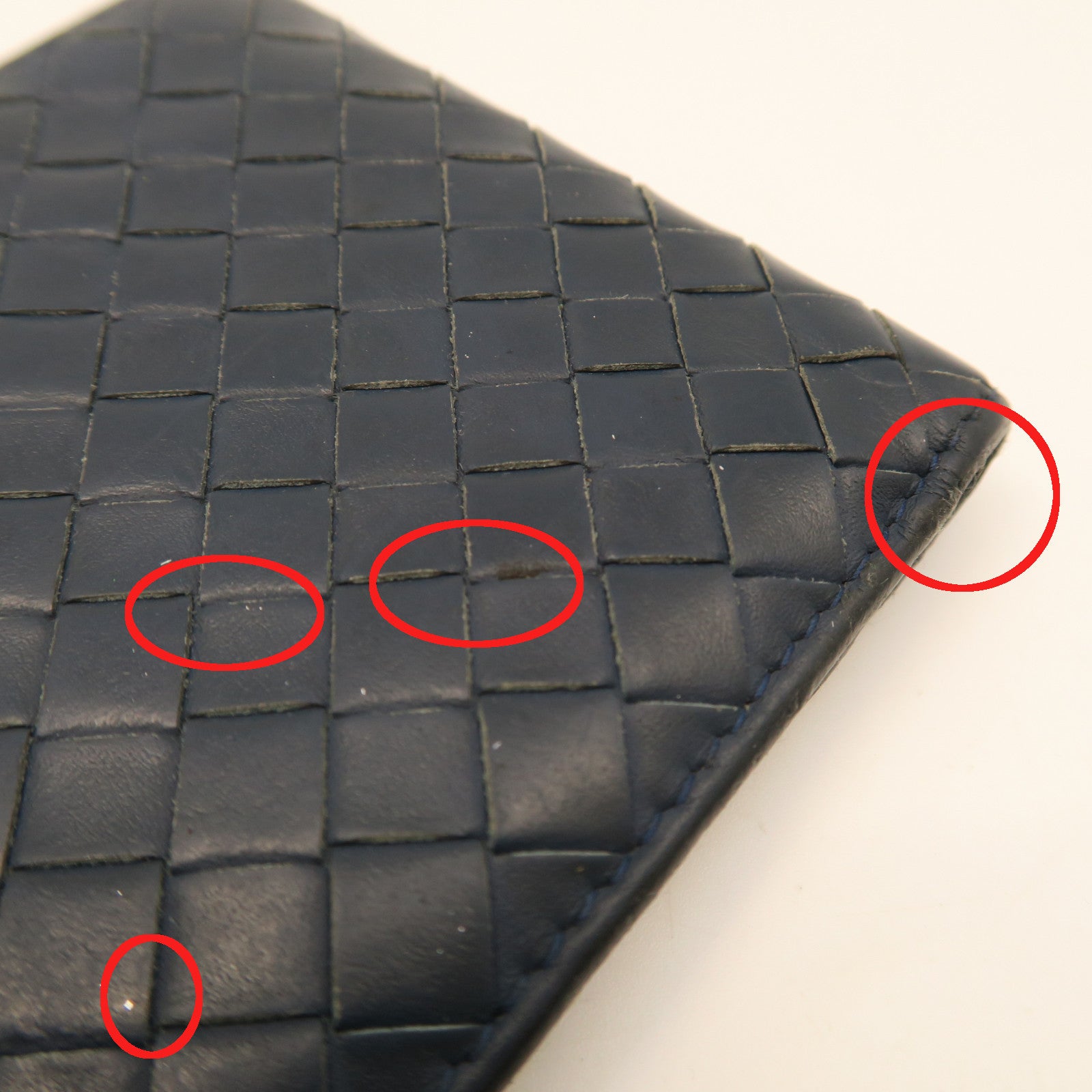 BOTTEGA VENETA Sheepskin Leather Wallet Blue