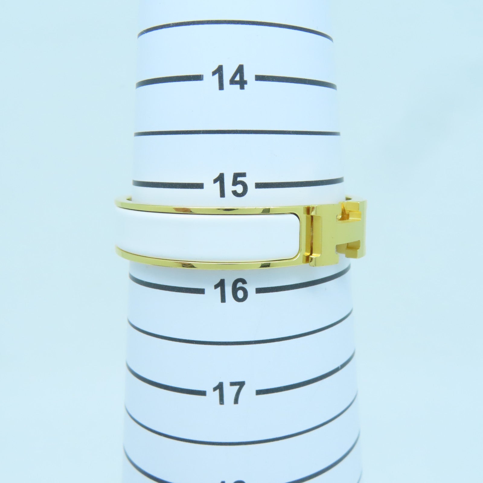 HERMES 金屬Clic-Clac H Bracelet手鐲白色/金色