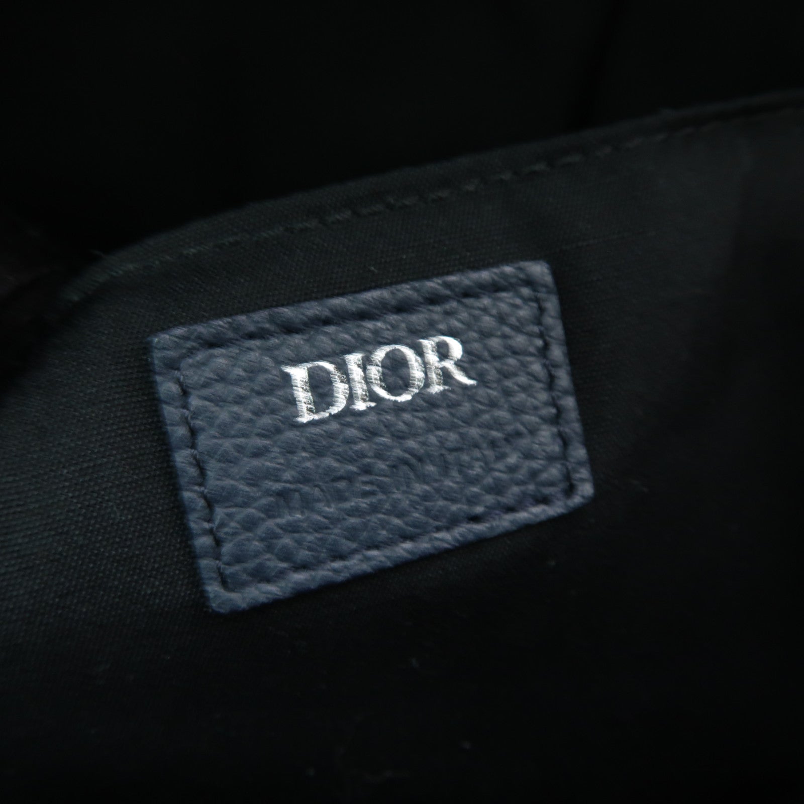 Dior 帆布Oblique Rider銀扣背包深藍色