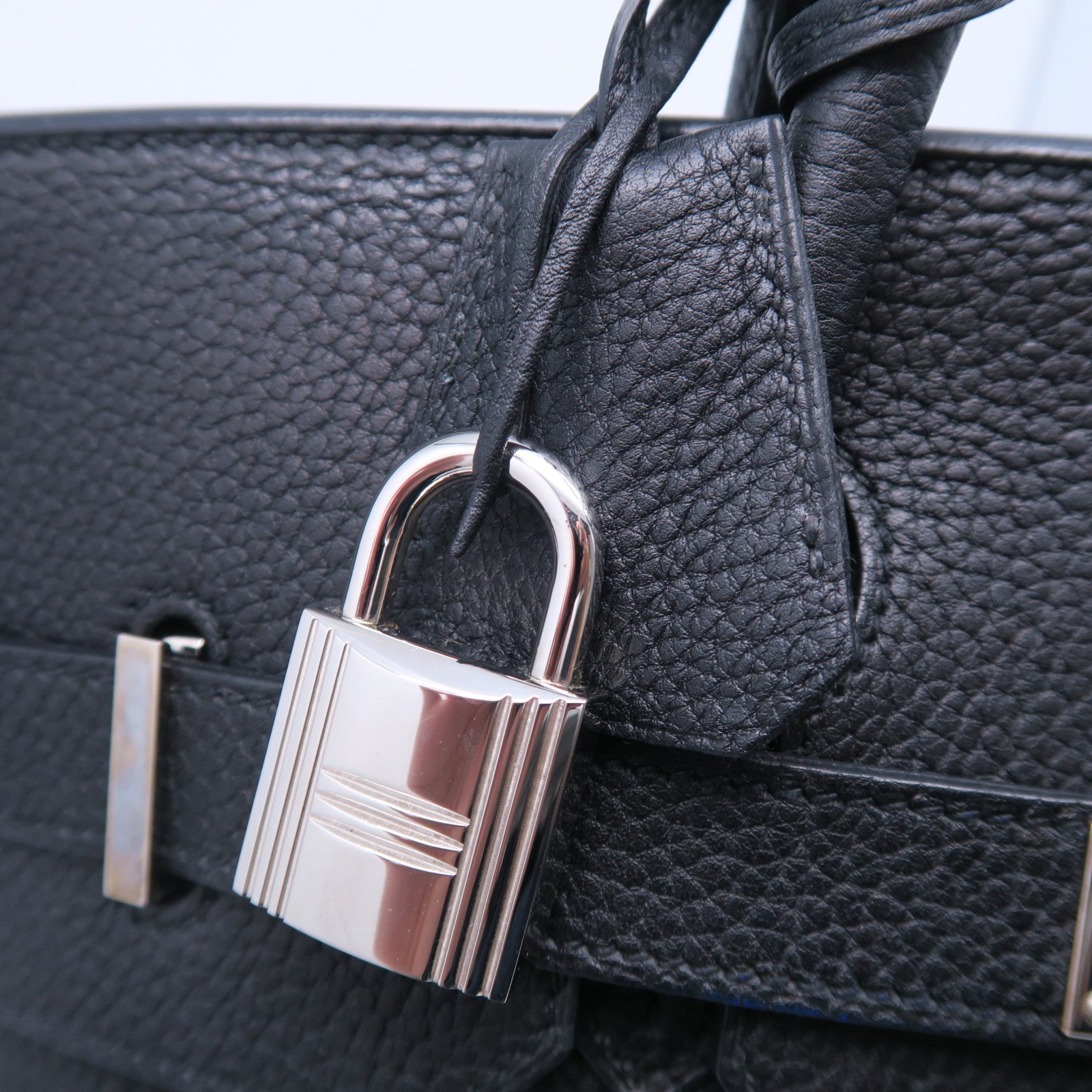 HERMES Togo皮革Shoulder Birkin銀扣肩背袋黑色