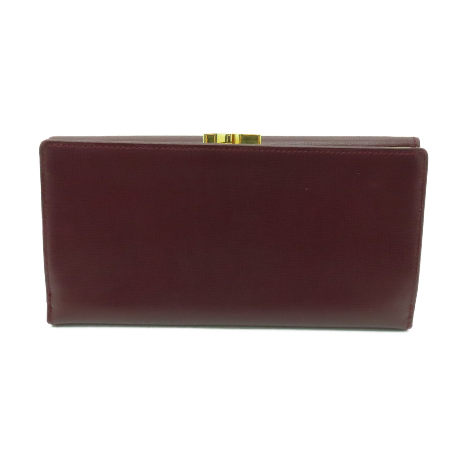 CARTIER 牛皮皮革Wallet金扣長錢包酒紅色