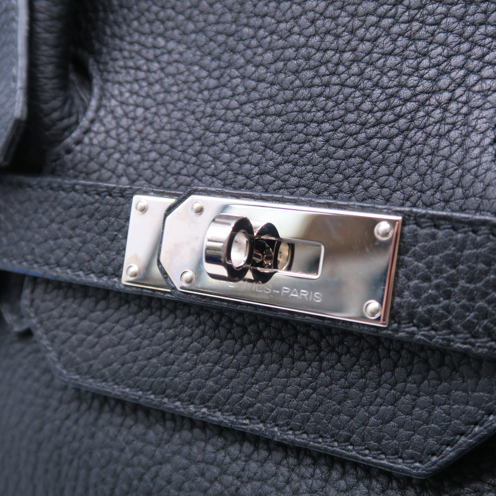 HERMES Togo皮革Shoulder Birkin銀扣肩背袋黑色