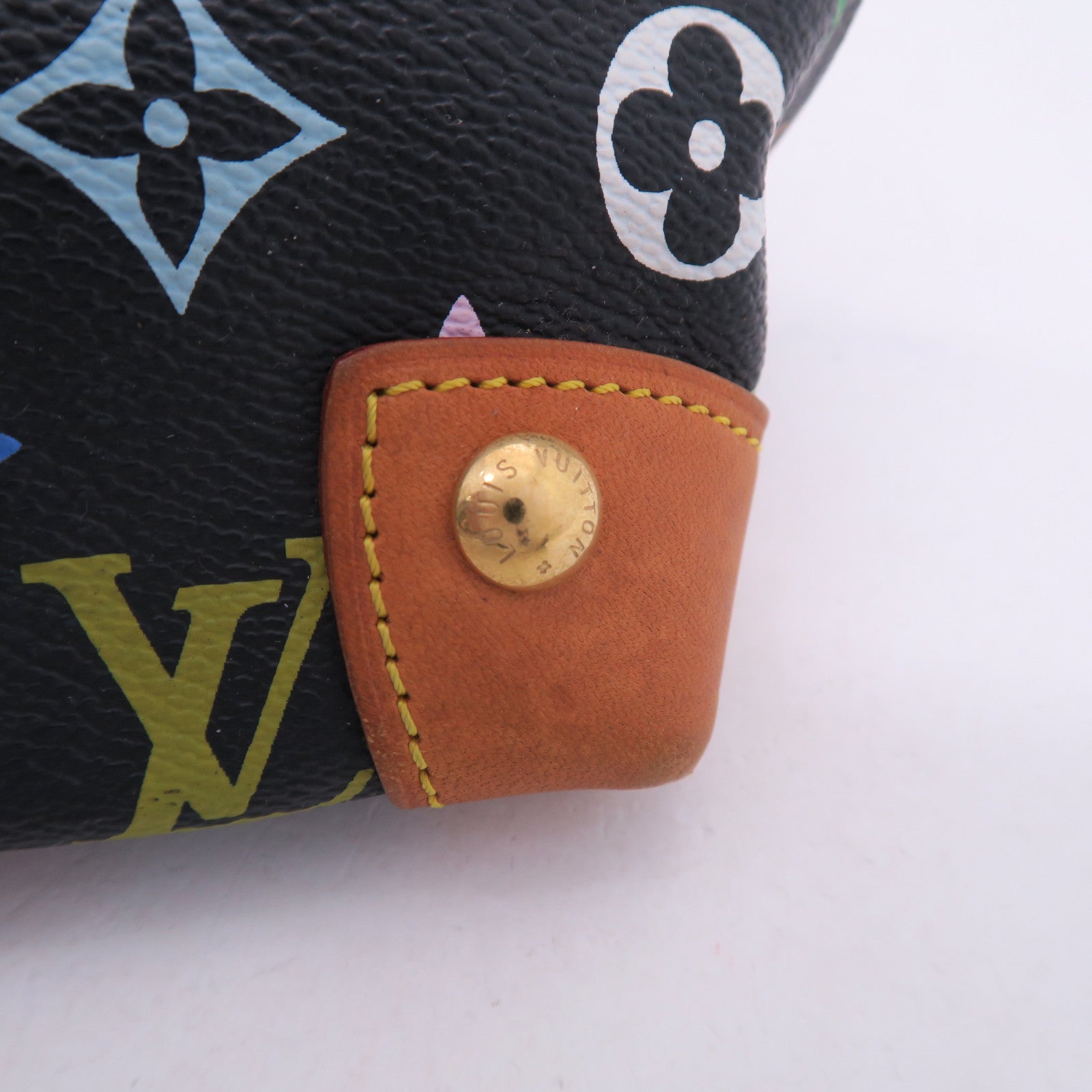 LOUIS VUITTON Monogram Multicolore Audra金扣手挽袋黑色