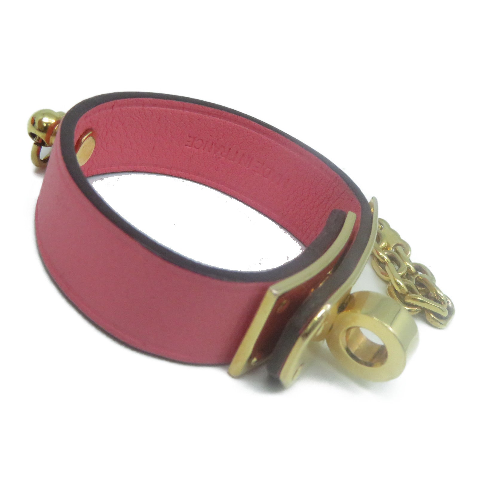 HERMES Swift皮革Pince A Gants Kelly金扣掛飾粉紅色