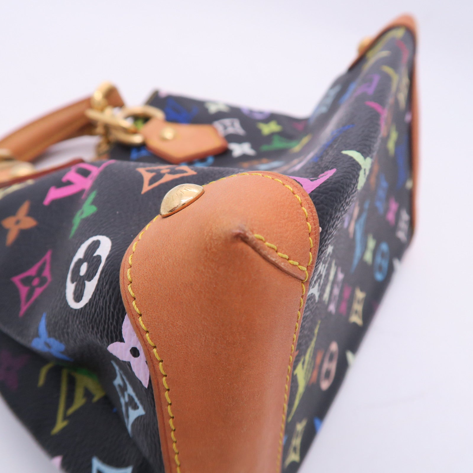 LOUIS VUITTON Monogram Multicolore Audra金扣手挽袋黑色