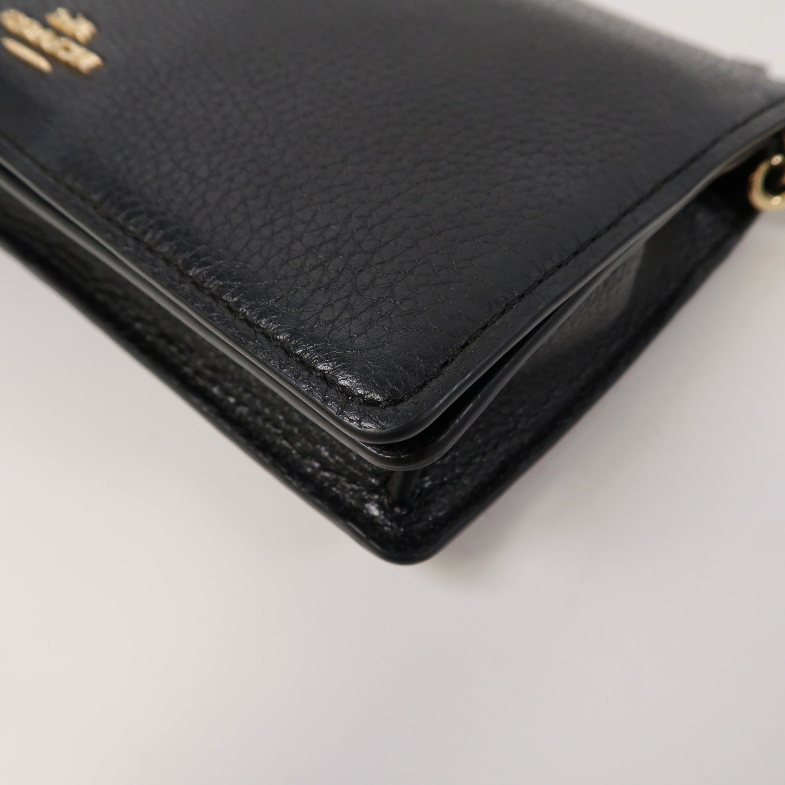COACH 牛皮皮革Shoulder Bag金扣肩背袋黑色