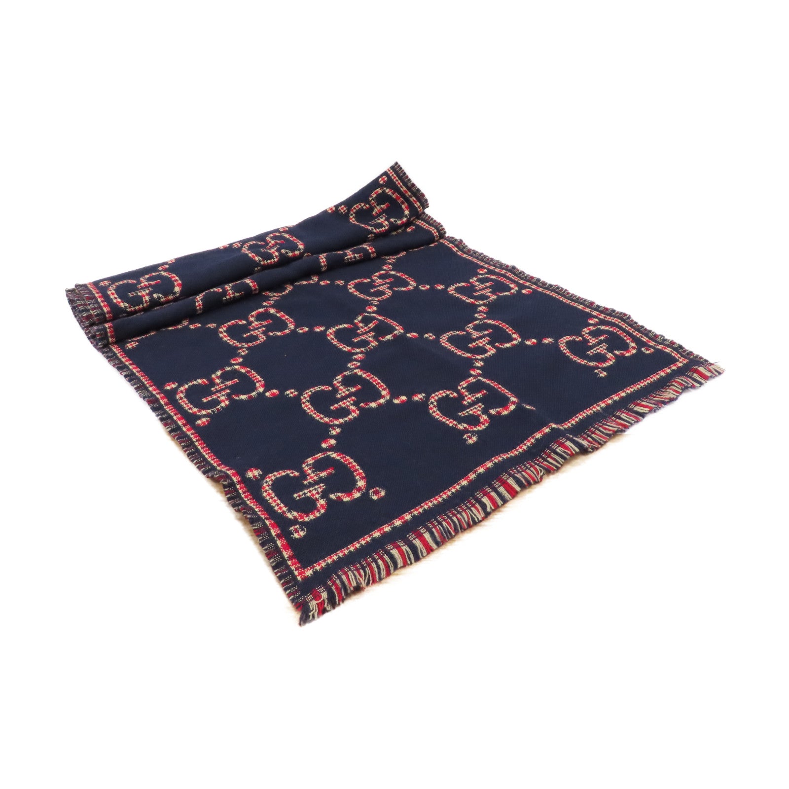 GUCCI 羊毛Scarf圍巾紅色/藍色