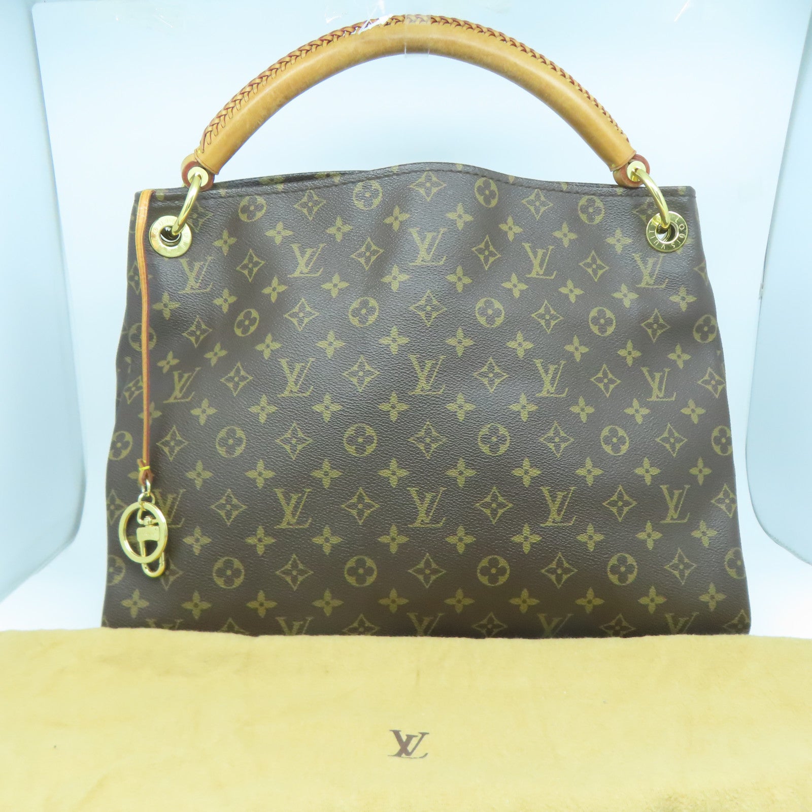 LOUIS VUITTON Monogram Artsy GM金扣手挽袋啡色