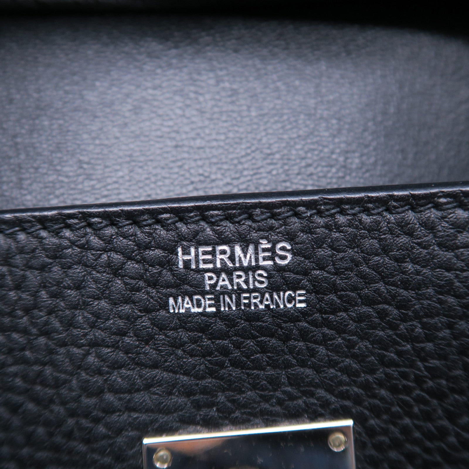 HERMES Togo皮革Shoulder Birkin銀扣肩背袋黑色