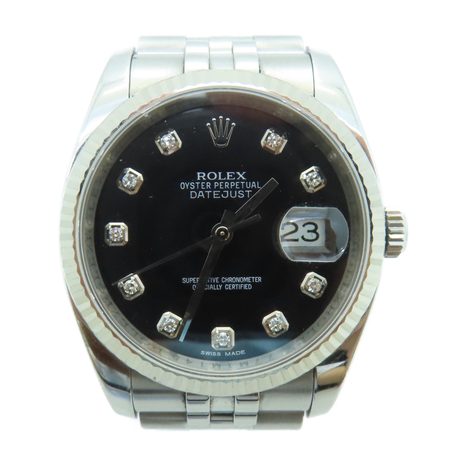 ROLEX Datejust 36mm Stainless Steel Watch Automatic Movement Black/Silver