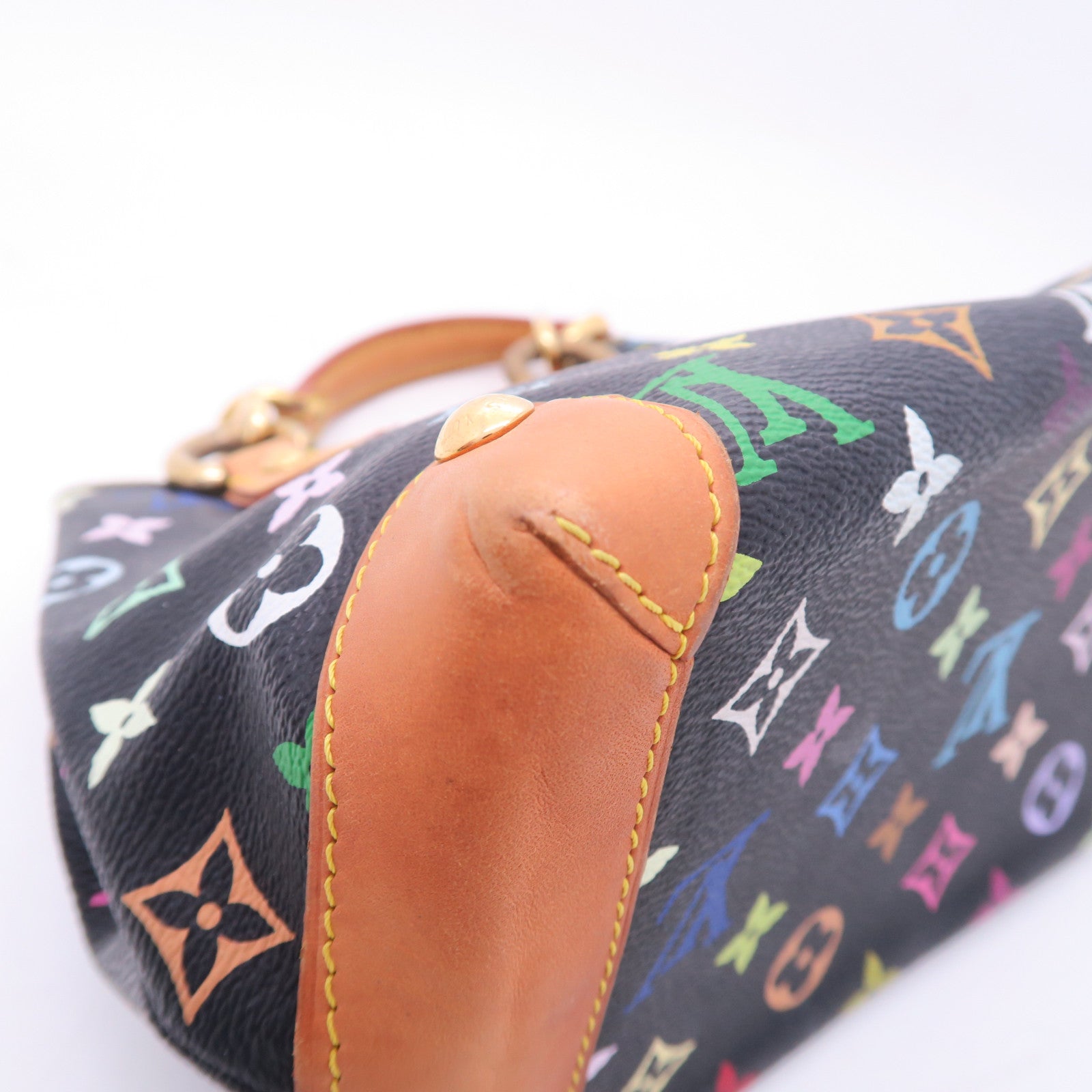 LOUIS VUITTON Monogram Multicolore Audra金扣手挽袋黑色