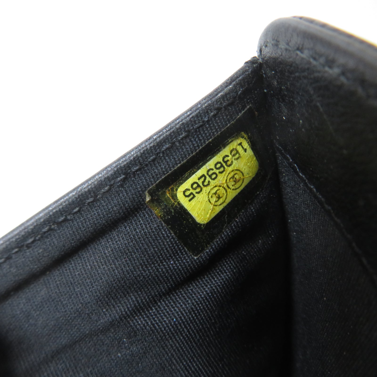 CHANEL 牛皮皮革Wallet銀扣錢包黑色