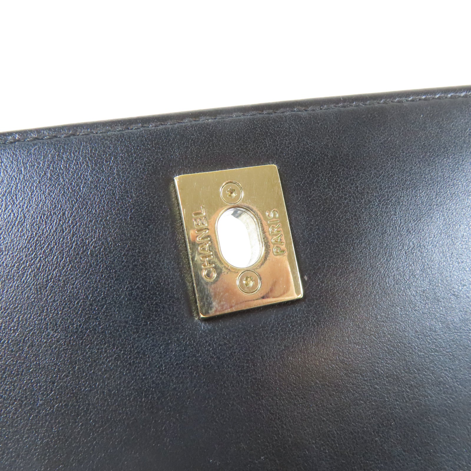 CHANEL 菱格Caviar皮革2 Way Shoulder金扣手挽肩背兩用袋黑色