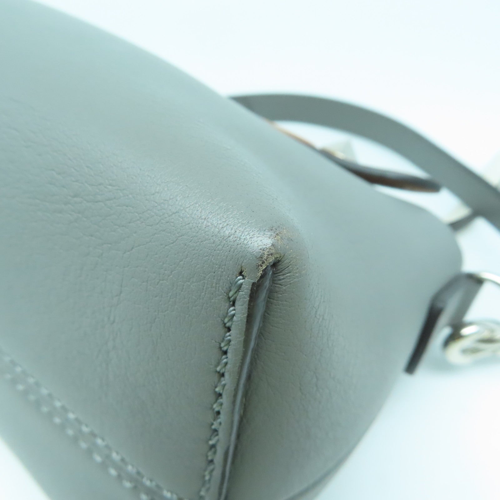 FENDI 【激減優惠】牛皮皮革By The Way Mini銀扣手挽肩背兩用袋灰色