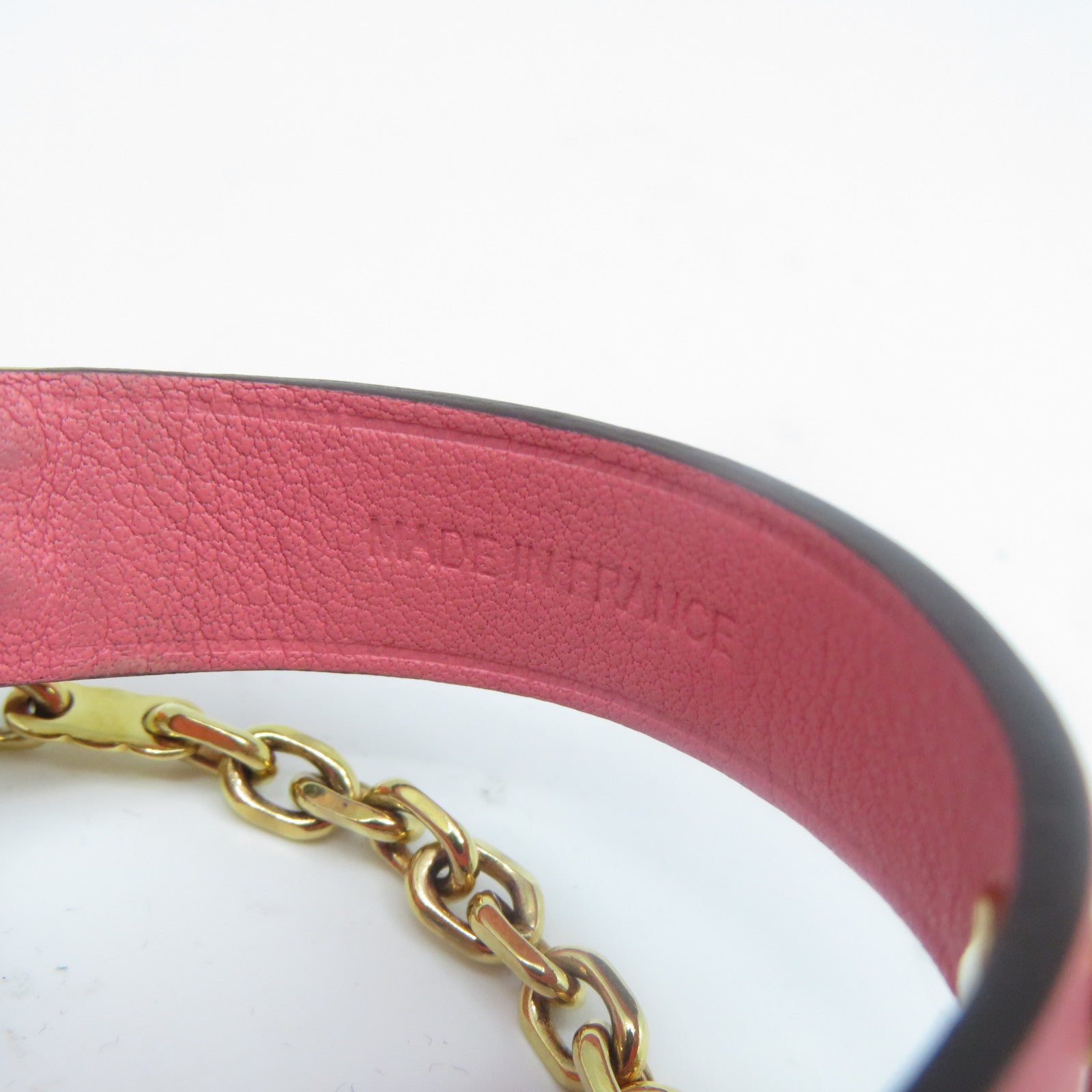 HERMES Swift皮革Pince A Gants Kelly金扣掛飾粉紅色