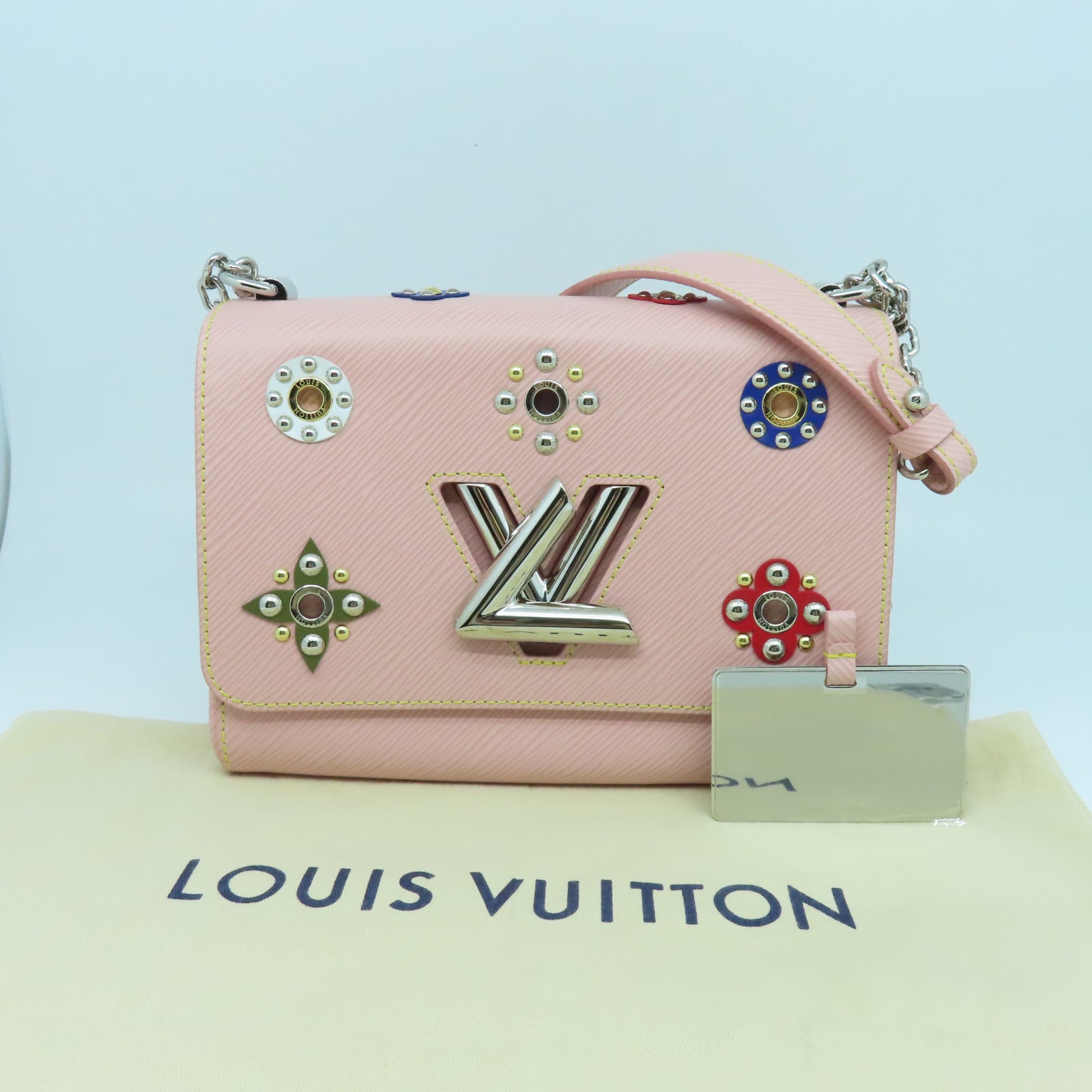LOUIS VUITTON 【激減優惠】Epi Twist MM銀扣肩背袋粉紅色